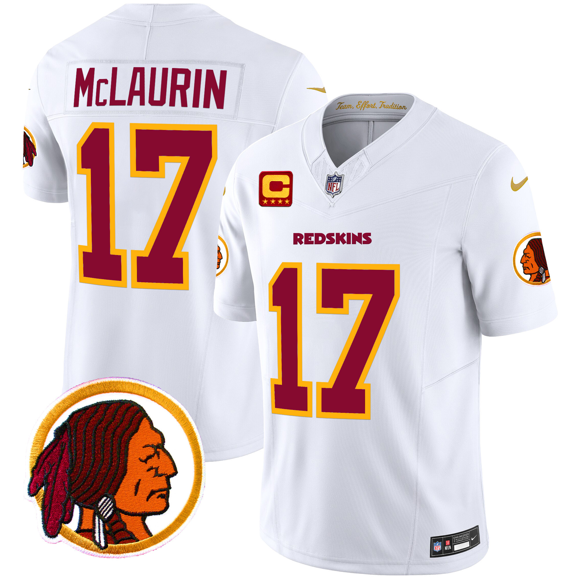 Men's Terry McLaurin Washington Redskins Throwback Vapor Limited White Jersey V2 - All Stitched