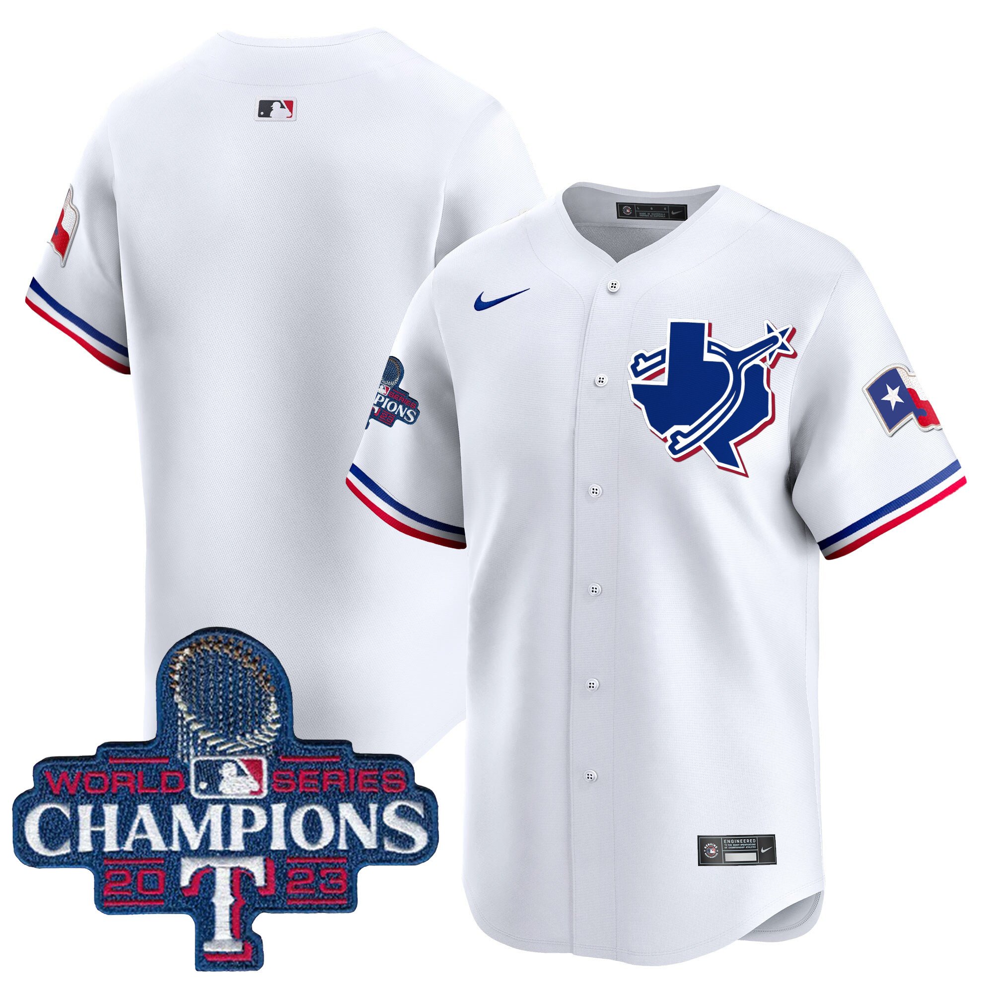 Men's Texas Rangers World Series Champions Vapor Premier Limited White Jersey V3 - All Stitched