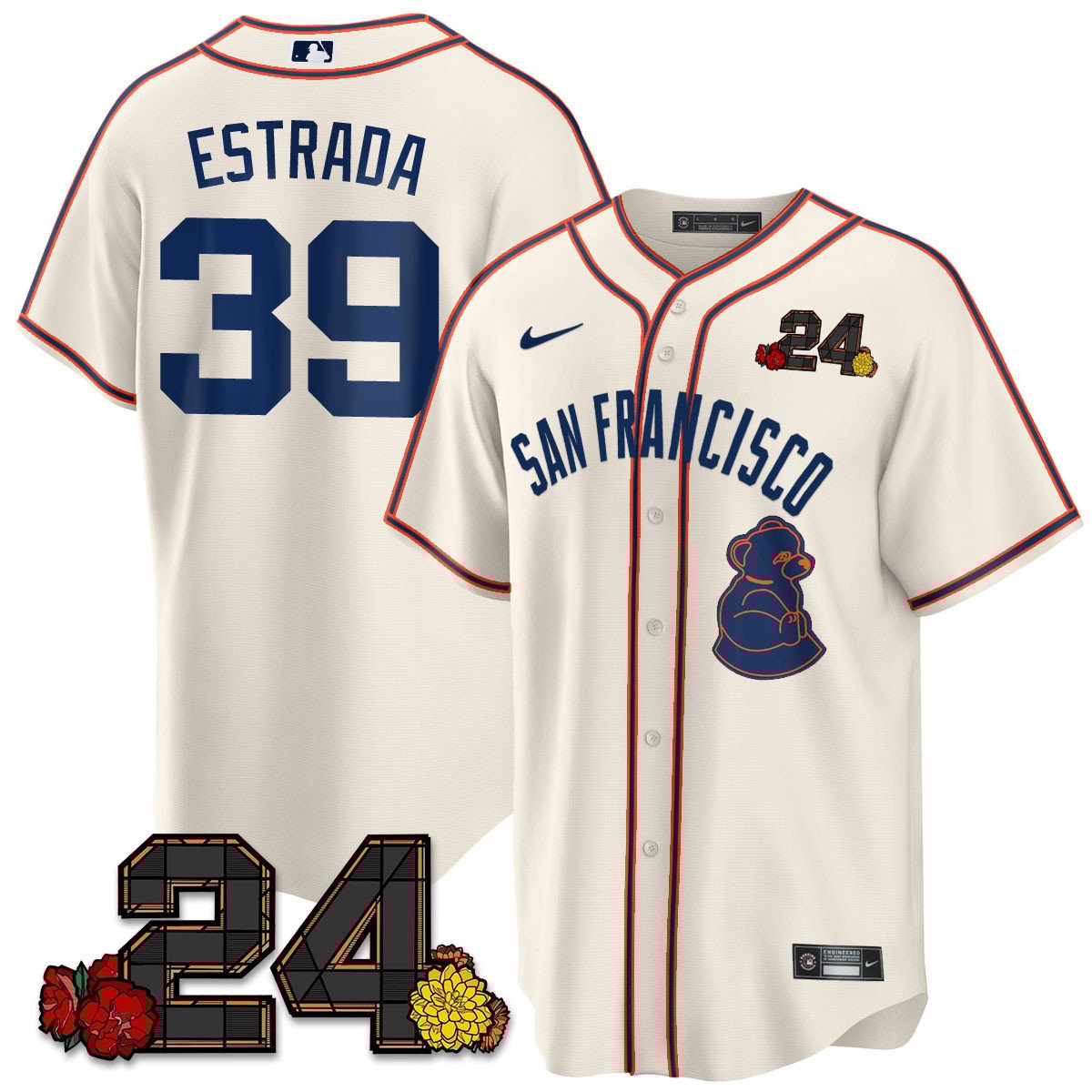 Men's Thairo Estrada San Francisco Giants 2024 Willie Mays Patch Vapor Premier Limited Cream Jersey V2 - All Stitched