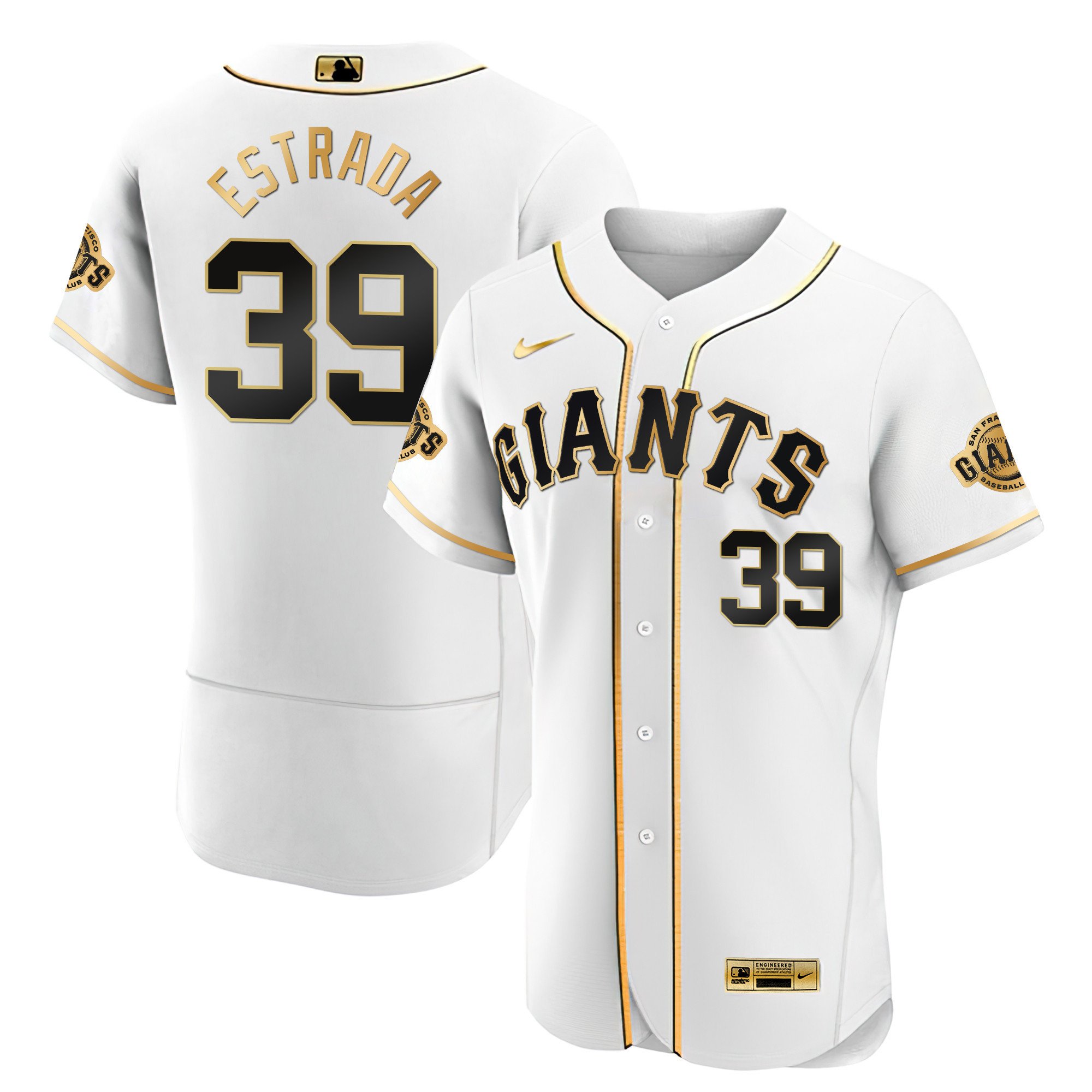 Men's Thairo Estrada San Francisco Giants Black Limited & Gold Flex White Gold Jersey - All Stitched