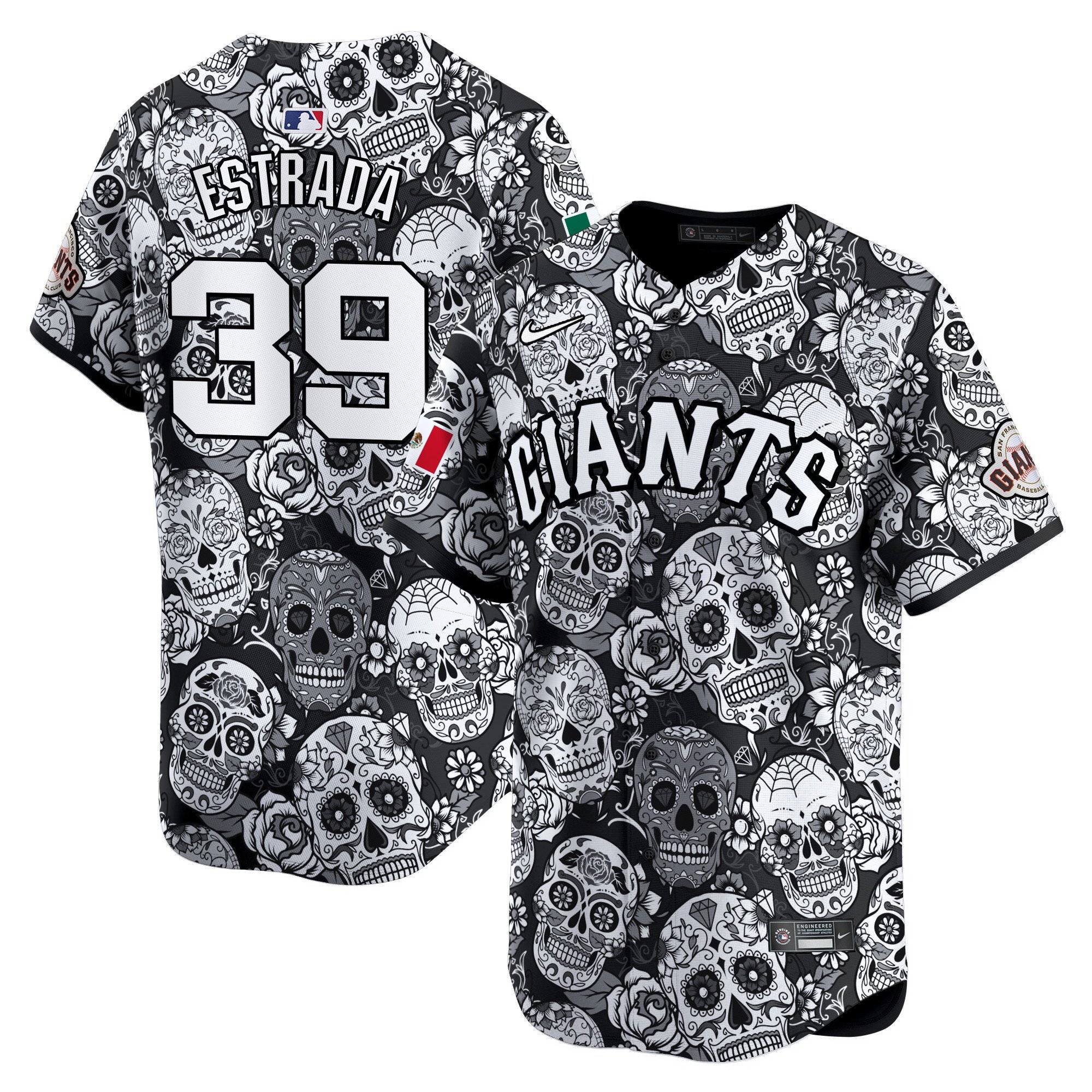 Men's Thairo Estrada San Francisco Giants Sugar Skull Mexico Vapor Premier Limited Black Jersey - Printed