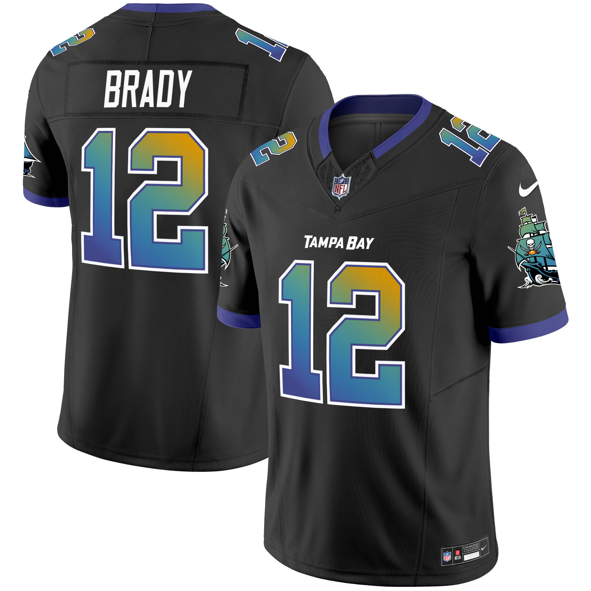 Men's Tom Brady Tampa Bay Buccaneers "Tampa City" Vapor Limited Black Jersey - All Stitched