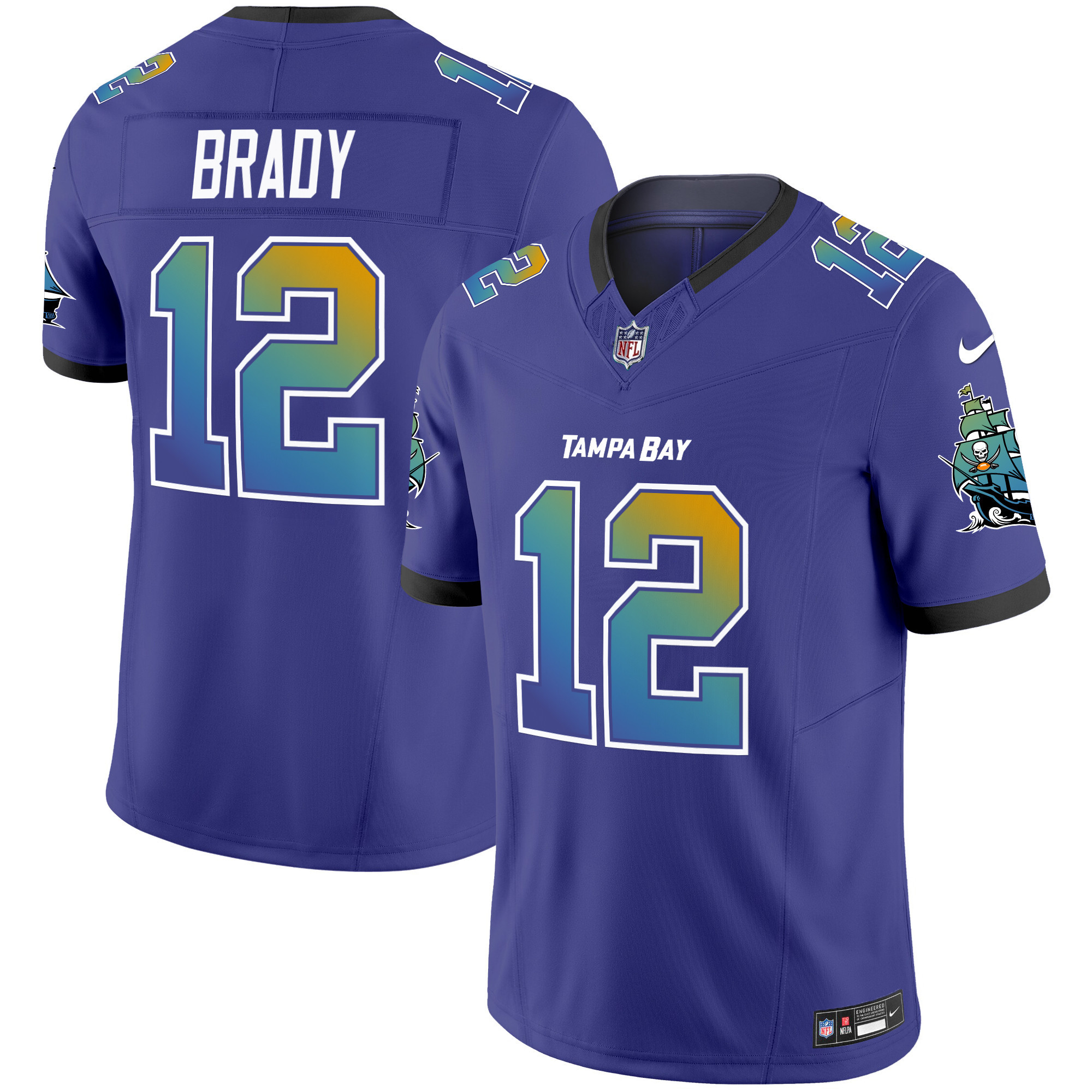 Men's Tom Brady Tampa Bay Buccaneers "Tampa City" Vapor Limited Purple Jersey - All Stitched