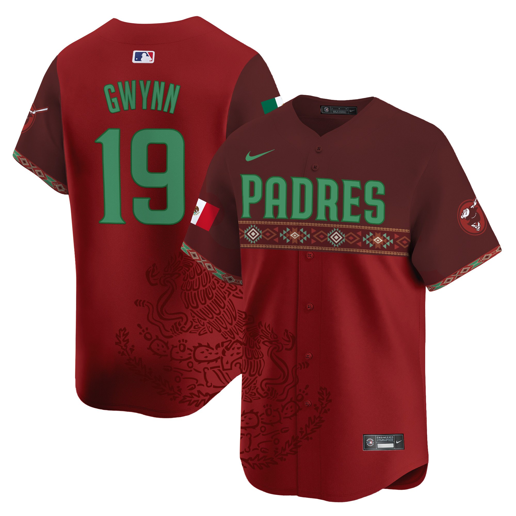 Men's Tony Gwynn San Diego Padres Mexico Vapor Premier Limited Red Jersey - Printed