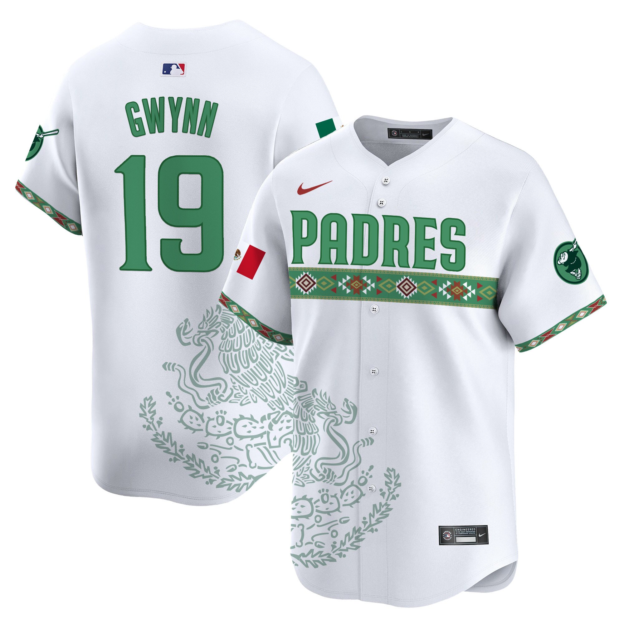 Men's Tony Gwynn San Diego Padres Mexico Vapor Premier Limited White Jersey - Printed