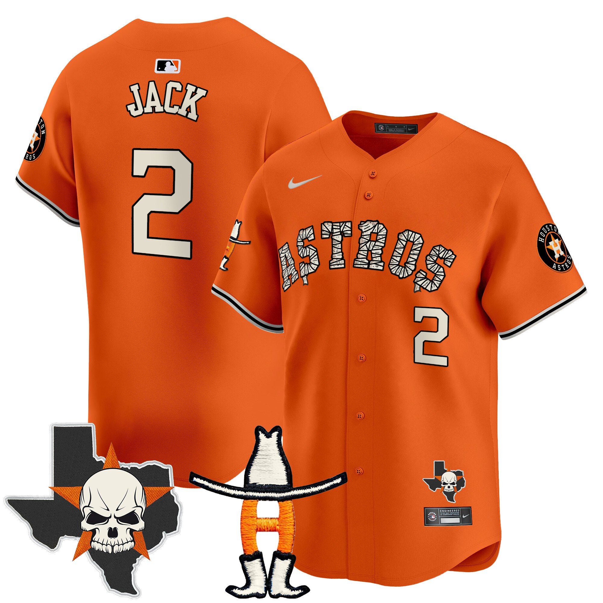 Men's Travis Scott Houston Astros Halloween Vapor Premier Limited Orange Jersey - All Stitched