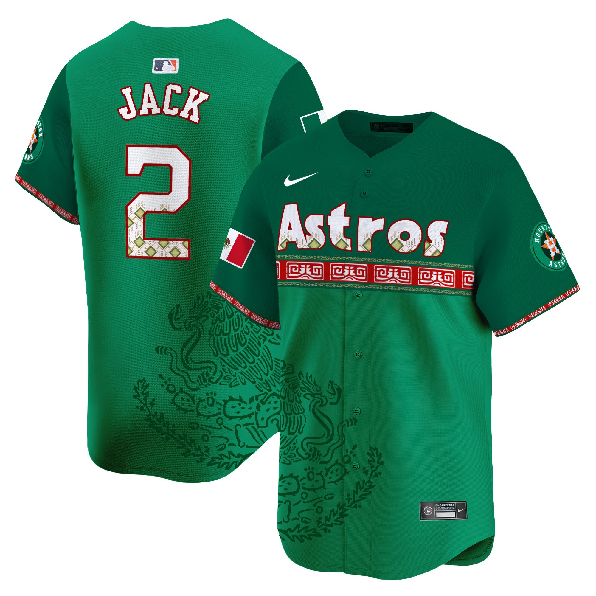 Men's Travis Scott Houston Astros Mexico Vapor Premier Limited Green Jersey V5 - Printed