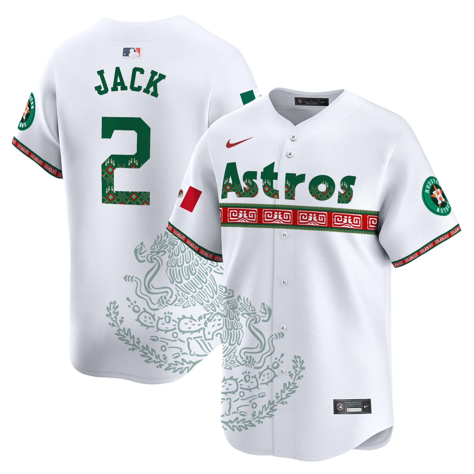 Men's Travis Scott Houston Astros Mexico Vapor Premier Limited White Jersey V5 - Printed