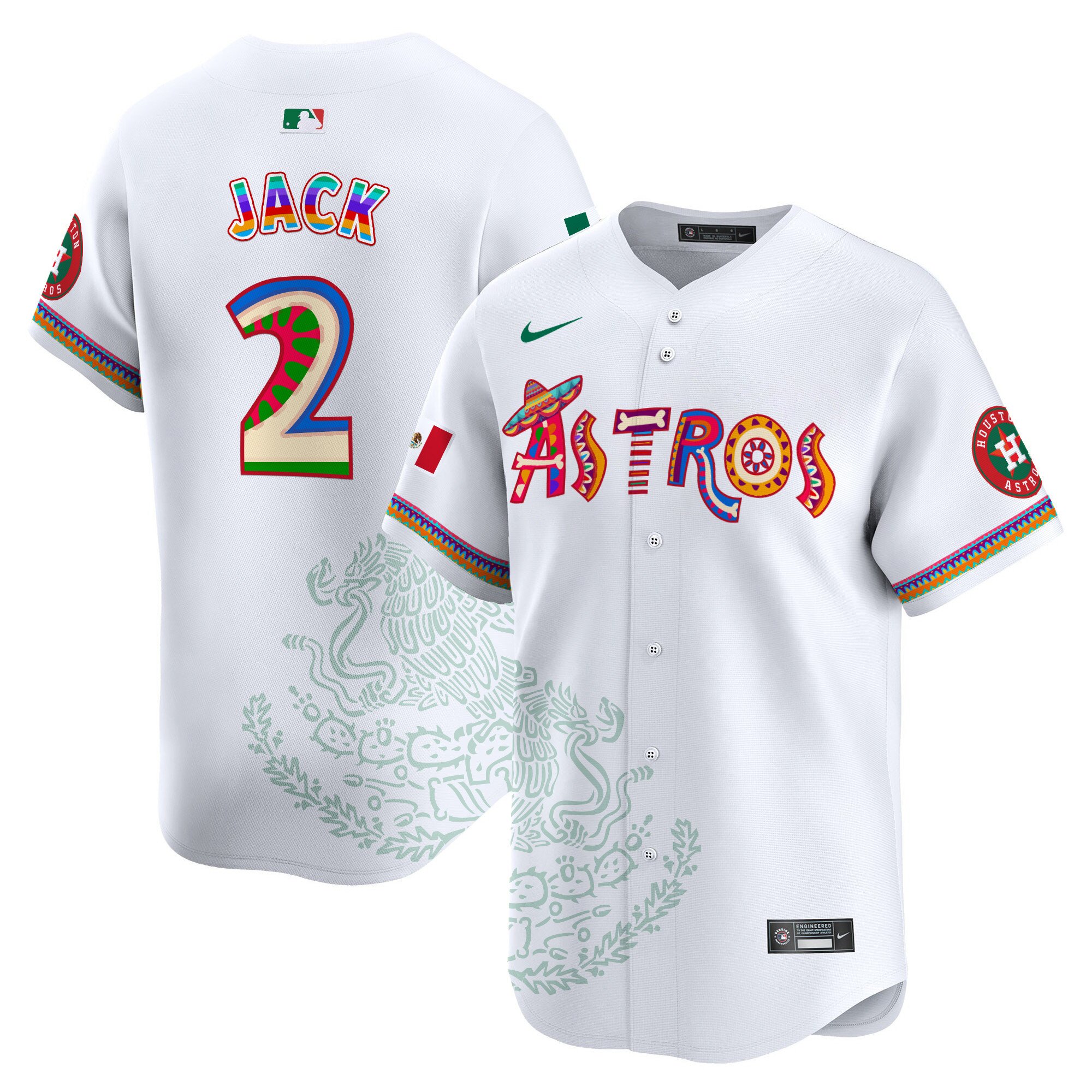 Men's Travis Scott Houston Astros Viva Mexico Heritage Vapor Premier Limited White Jersey - Printed
