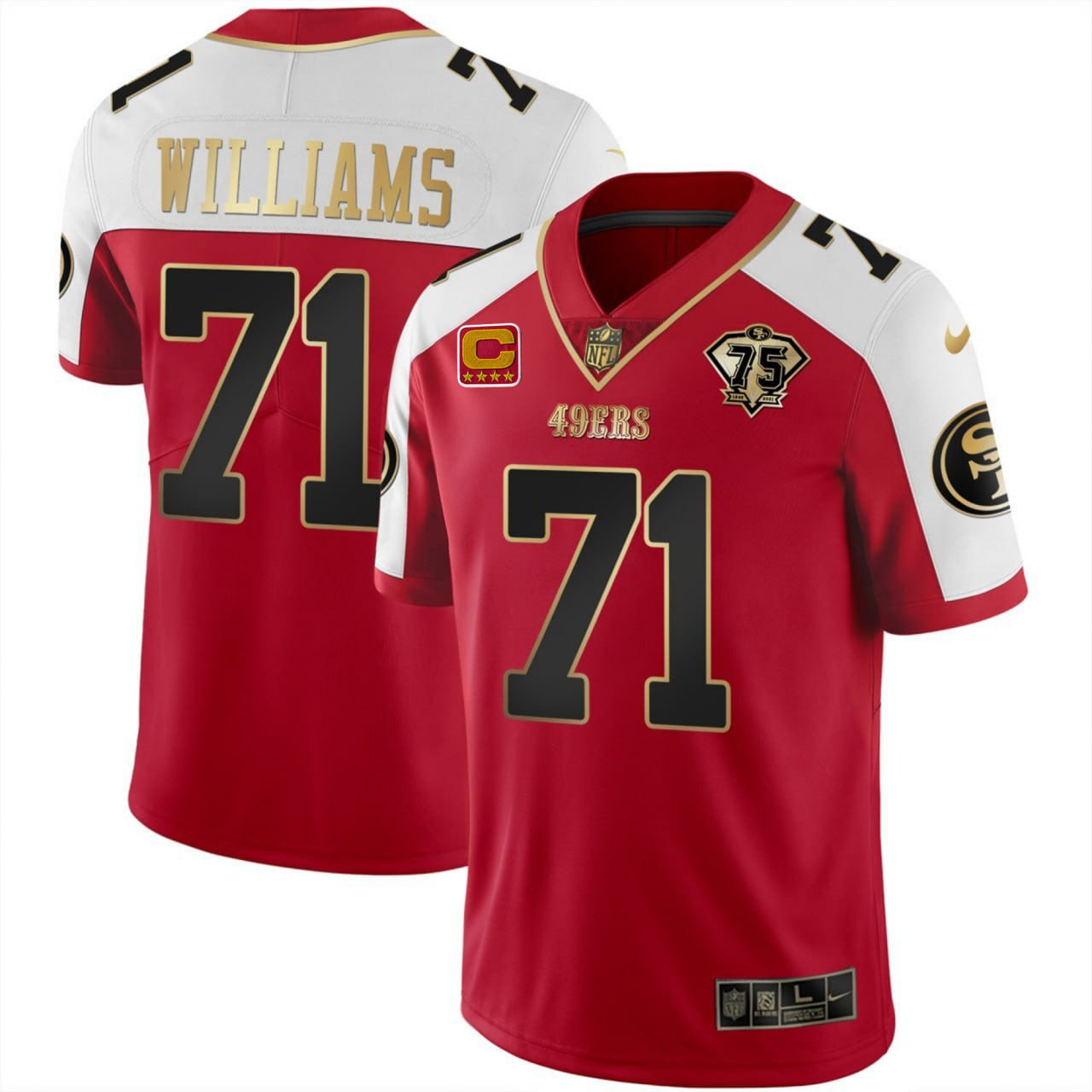 Men's Trent Williams San Francisco 49ers Alternate Red Red Jersey - All Stitched