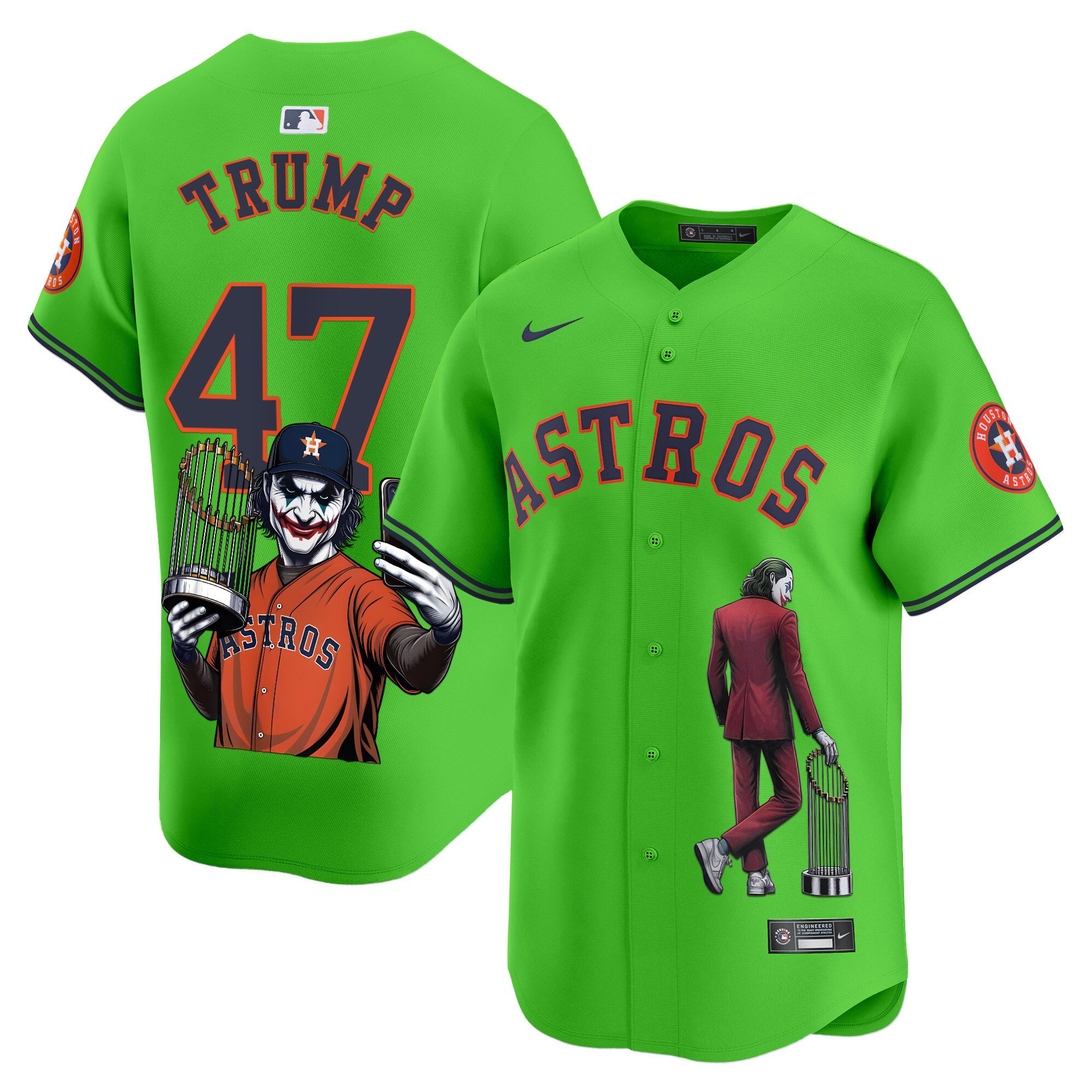 Men's Trump Houston Astros Joker Vapor Premier Limited Green Jersey - Printed