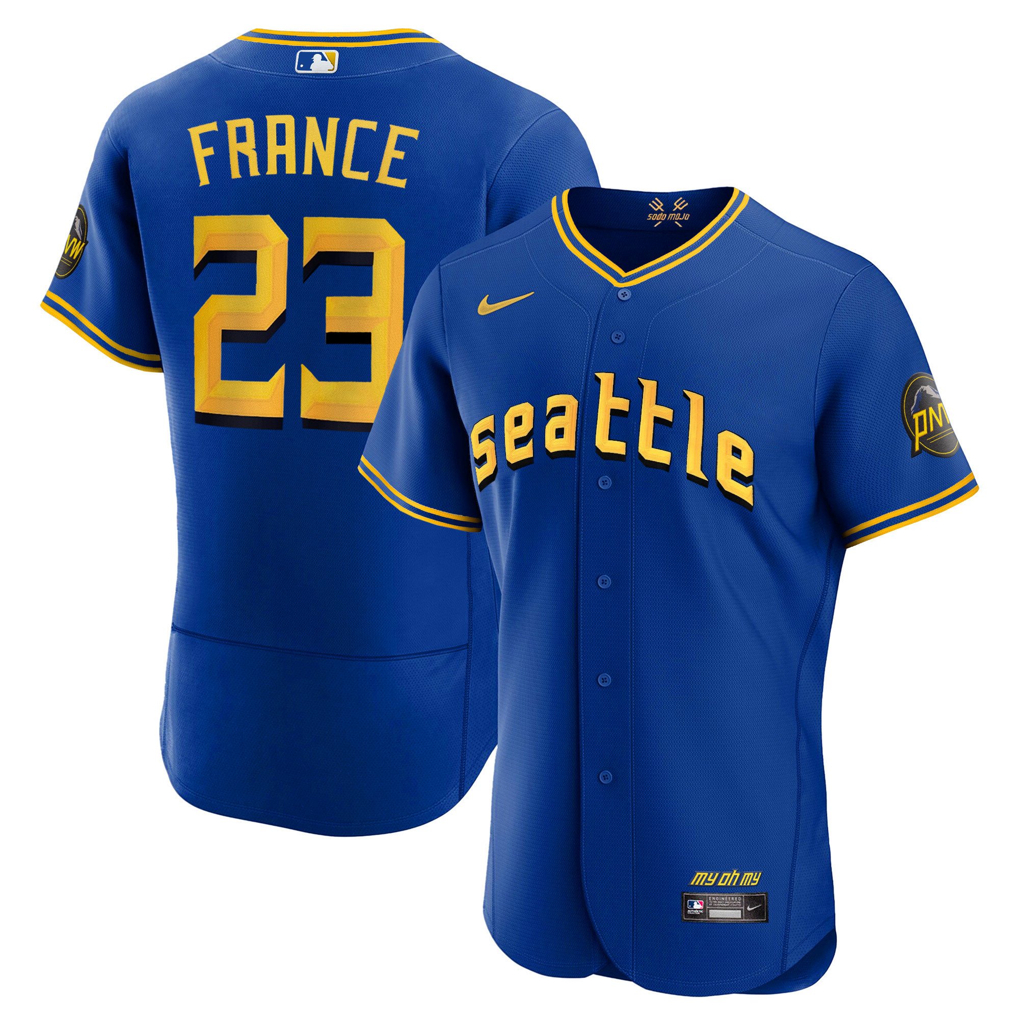 Men's Ty France Seattle Mariners 2023 City Connect Collection Flex Royal Jersey - All Stitched