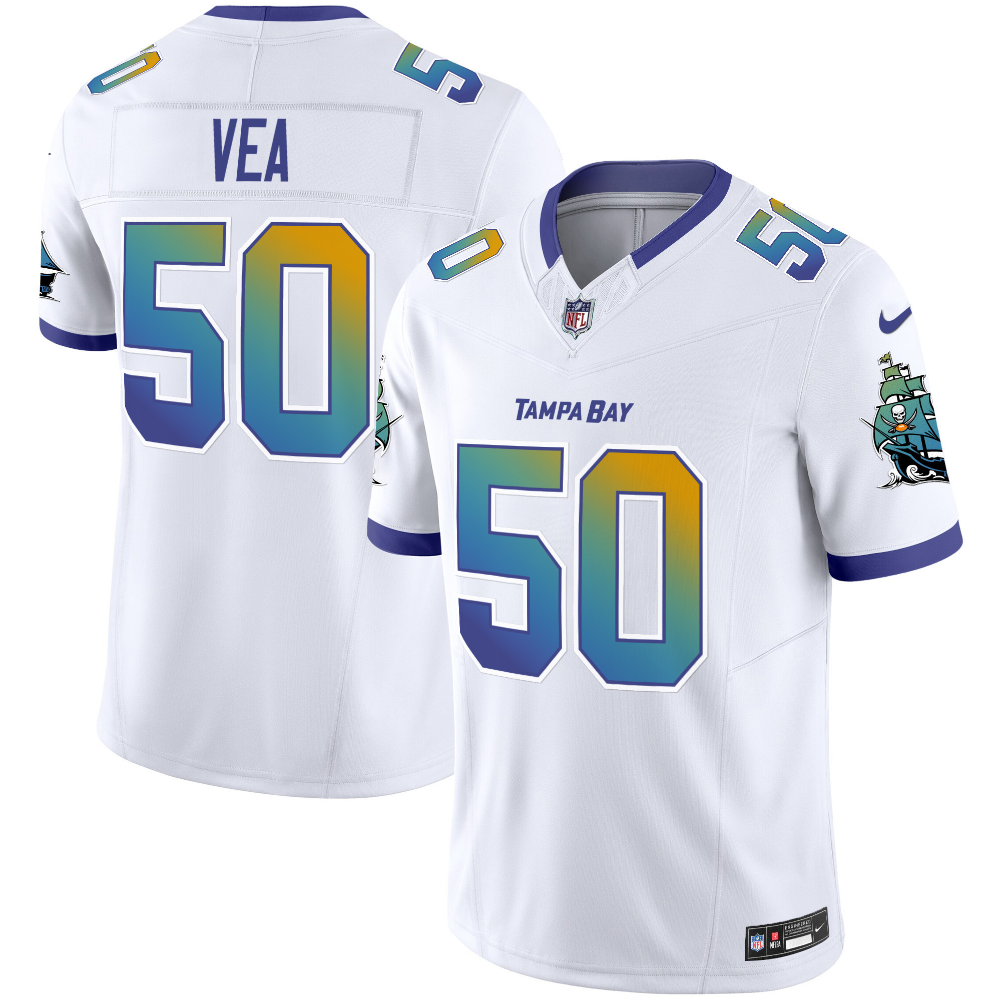 Men's Vita Vea Tampa Bay Buccaneers "Tampa City" Vapor Limited White Jersey - All Stitched