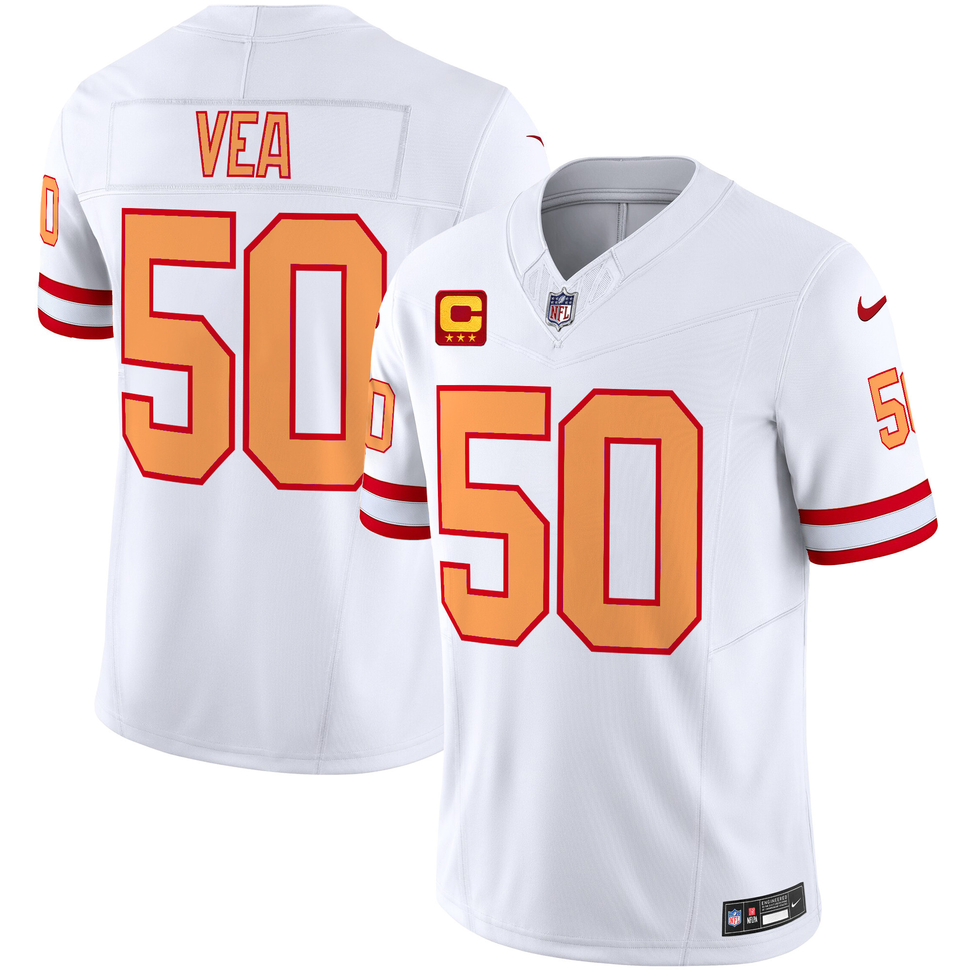 Men's Vita Vea Tampa Bay Buccaneers Throwback Vapor Limited White Jersey V2 - All Stitched