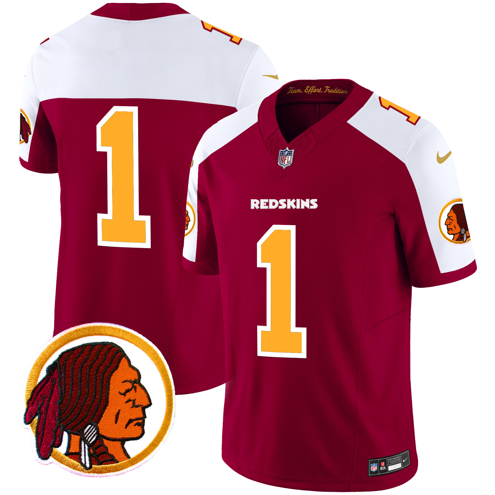 Men's Washington Redskins Throwback Vapor Limited  Burgundy Alternate Jersey V2 - All Stitched