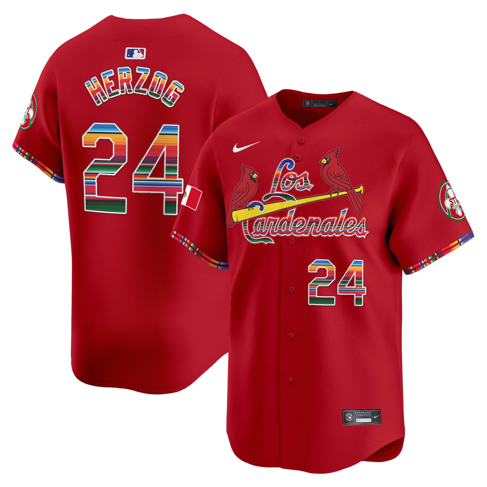 Men's Whitey Herzog St. Louis Cardinals Fiesta Cardenales Vapor Premier Limited Red Jersey - All Stitched