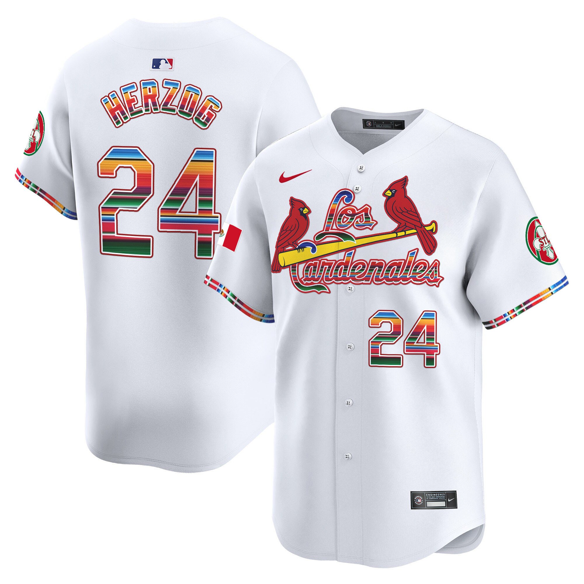 Men's Whitey Herzog St. Louis Cardinals Fiesta Cardenales Vapor Premier Limited White Jersey - All Stitched