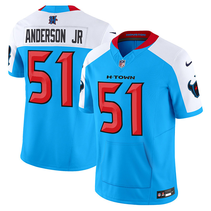 Men's Will Anderson Jr. Houston Texans 2024 Vapor Hand Warmer Blue Alternate Jersey - All Stitched
