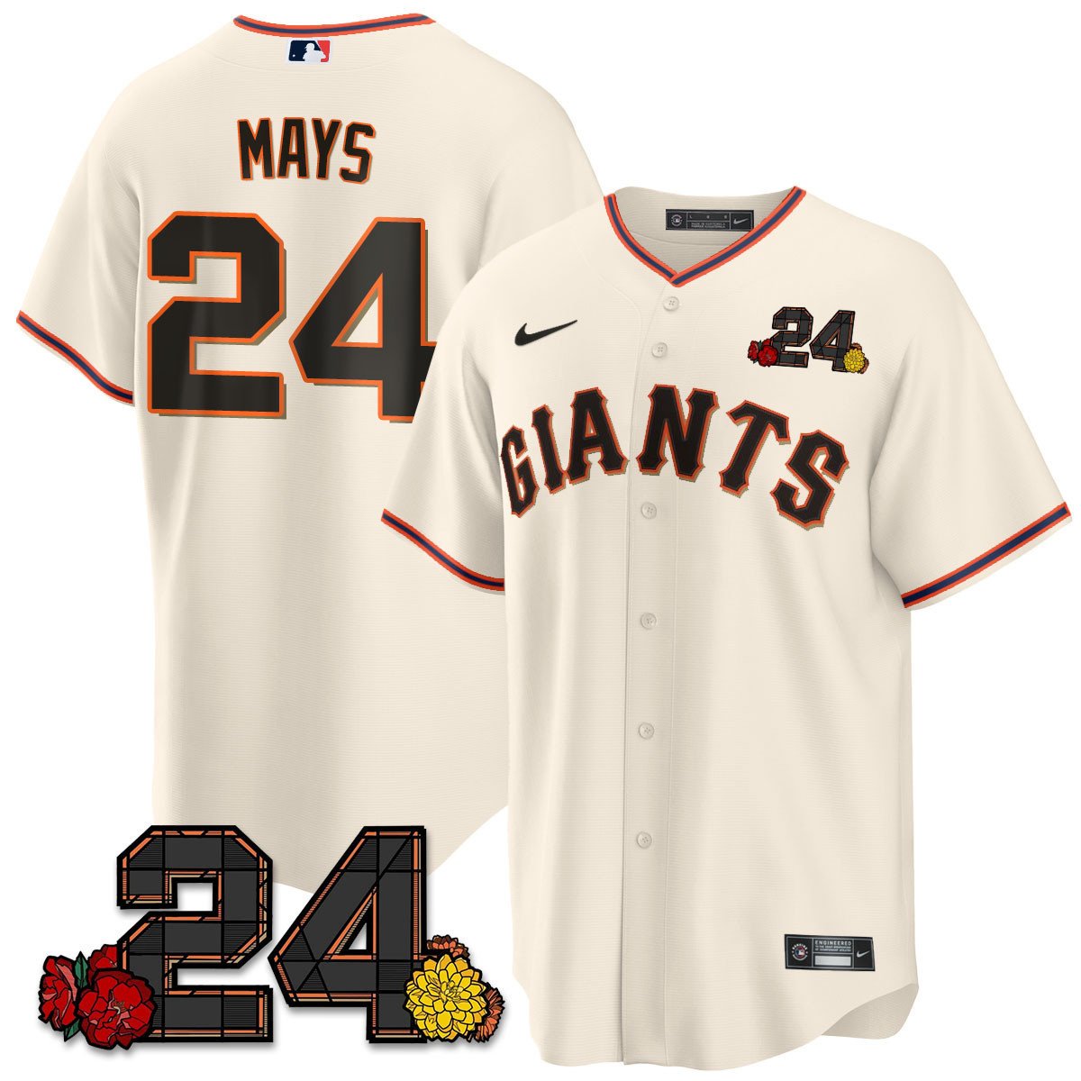 Men's Willie Mays San Francisco Giants 2024 Willie Mays Patch Vapor Premier Limited Cream Home Jersey V2 - All Stitched