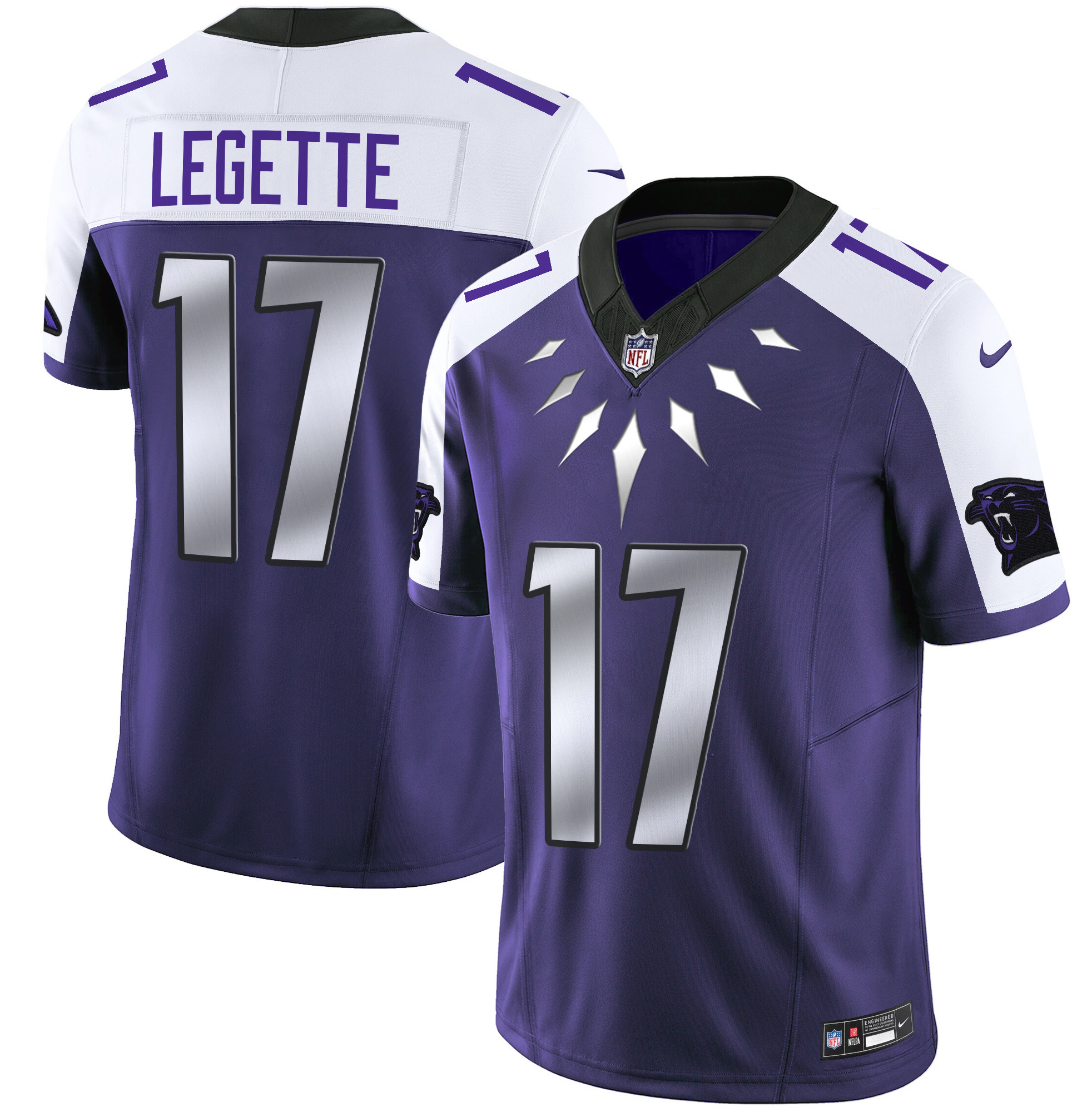 Men's Xavier Legette Carolina Panthers Wakanda Vapor Limited Purple Alternate Jersey - All Stitched