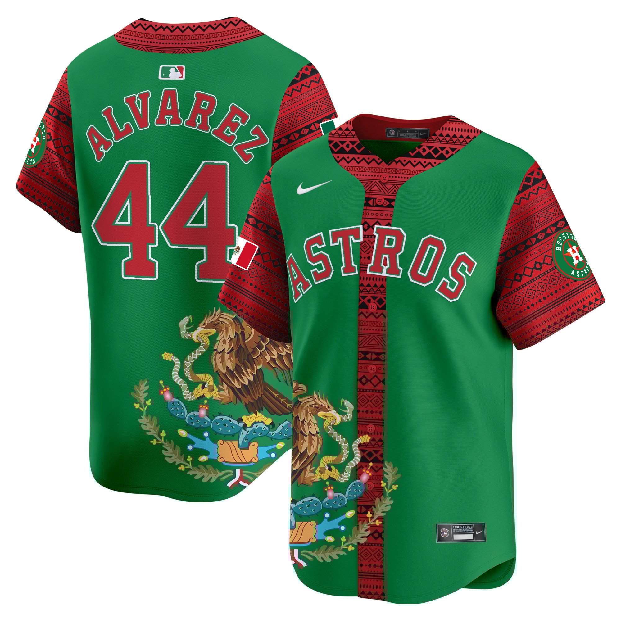 Men's Yordan Â¡lvarez Houston Astros Aztec Mexico Vapor Premier Limited Green Jersey V2- Printed