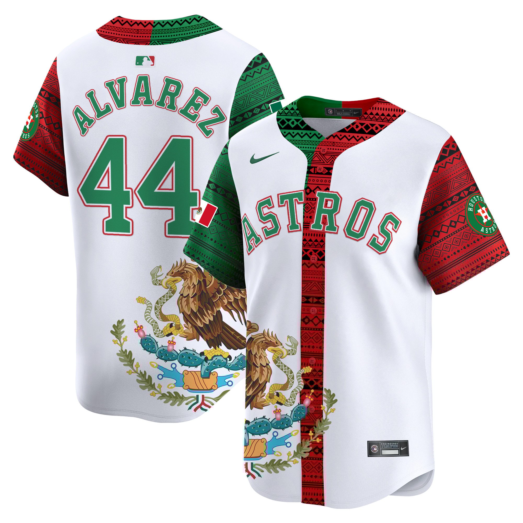 Men's Yordan Â¡lvarez Houston Astros Aztec Mexico Vapor Premier Limited White Jersey V2- Printed
