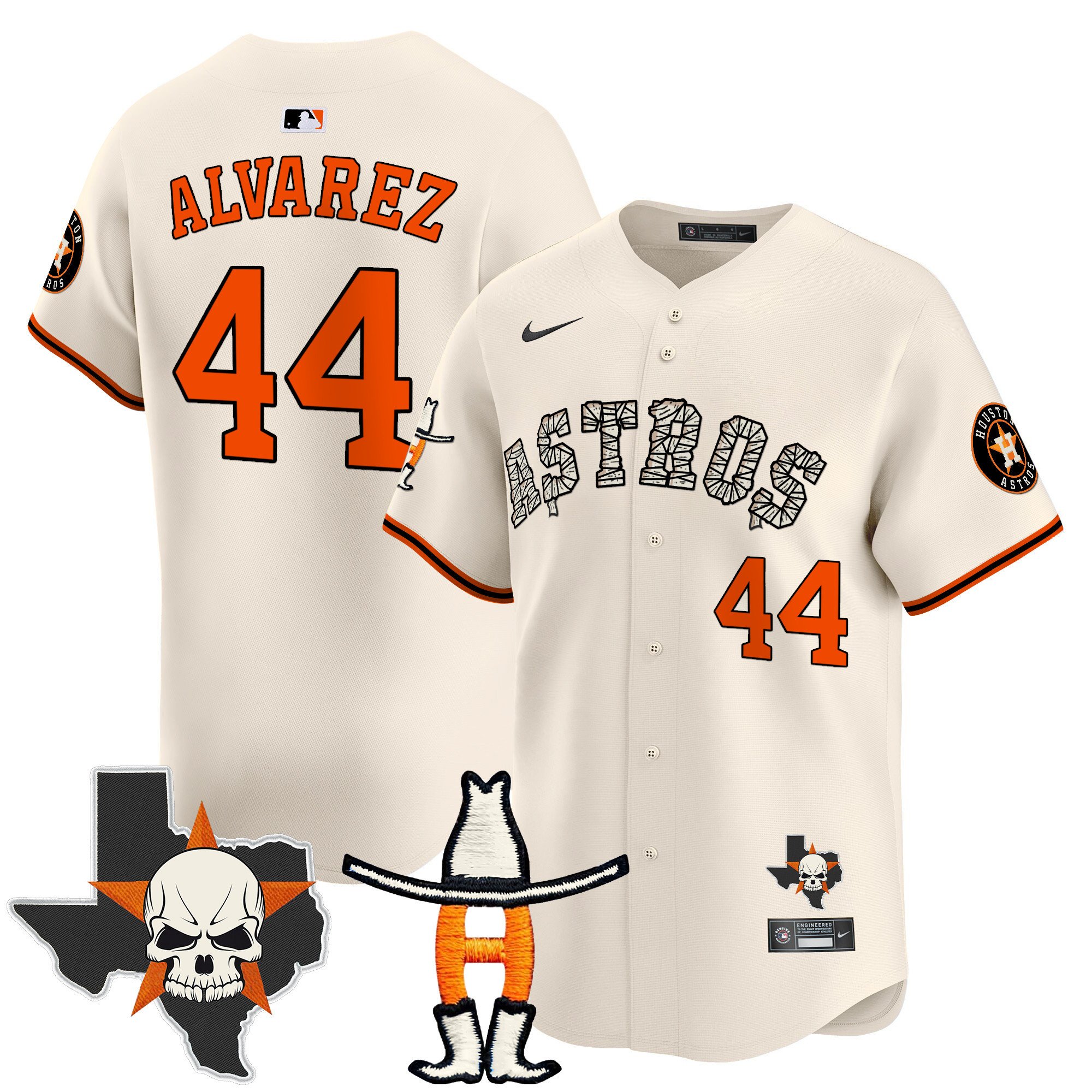 Men's Yordan Â¡lvarez Houston Astros Halloween Vapor Premier Limited Cream Jersey - All Stitched