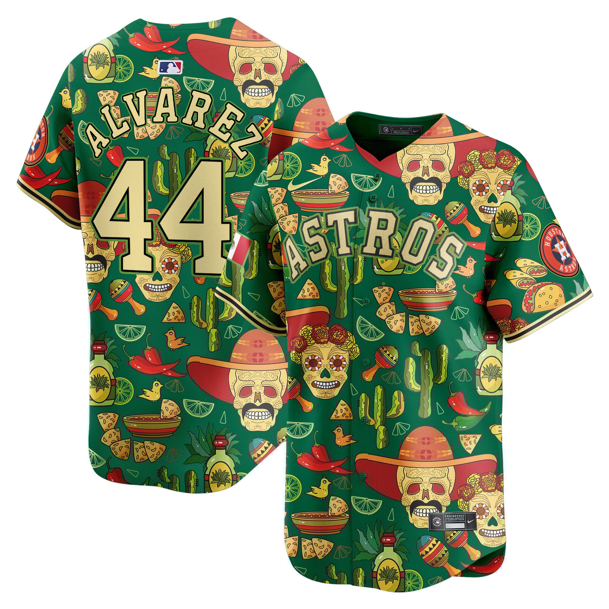 Men's Yordan Â¡lvarez Houston Astros Mexico Cinco De Mayo Vapor Premier Limited Green Jersey - Printed