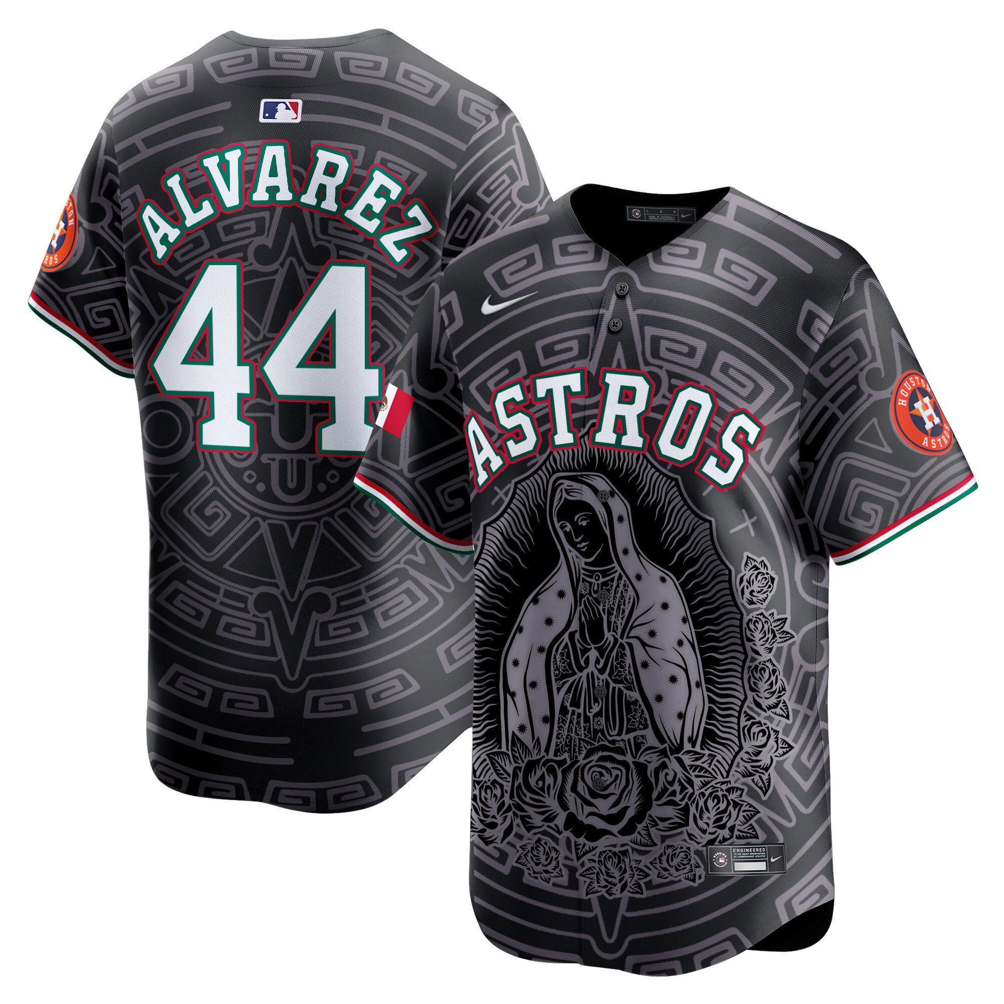 Men's Yordan Â¡lvarez Houston Astros Mexico Guadalupe Vapor Premier Limited Black Jersey - Printed