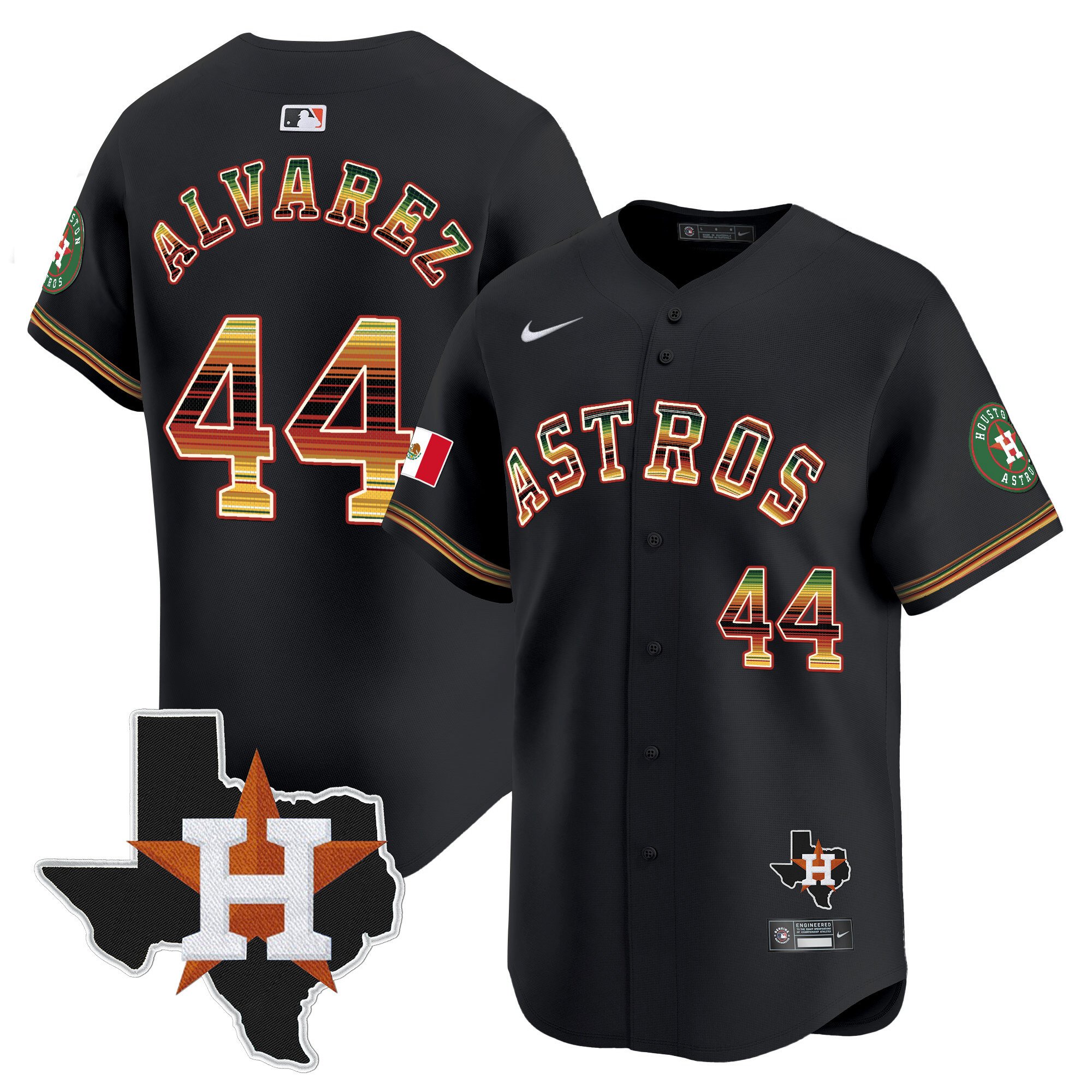 Men's Yordan Â¡lvarez Houston Astros Mexico Traditional Style Vapor Premier Limited Black Jersey - All Stitched