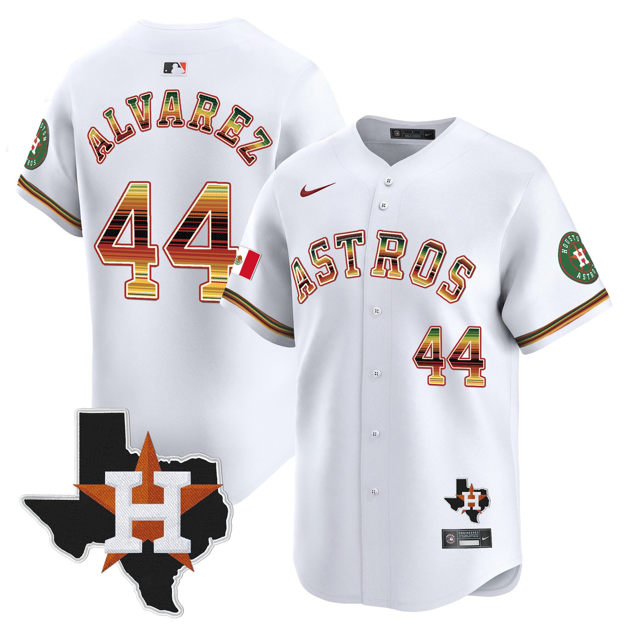 Men's Yordan Â¡lvarez Houston Astros Mexico Traditional Style Vapor Premier Limited White Jersey - All Stitched