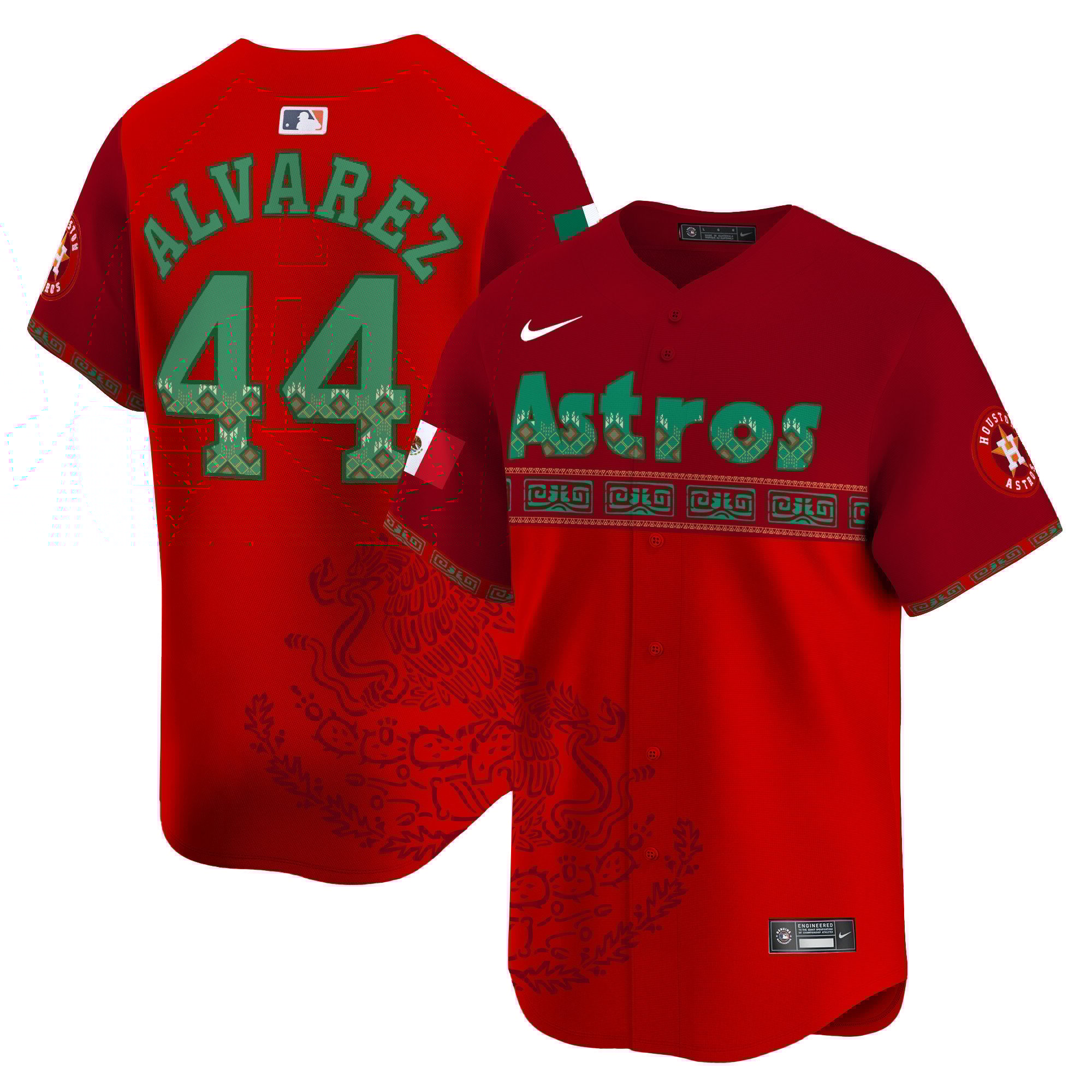 Men's Yordan Â¡lvarez Houston Astros Mexico Vapor Premier Limited Red Jersey V5 - Printed