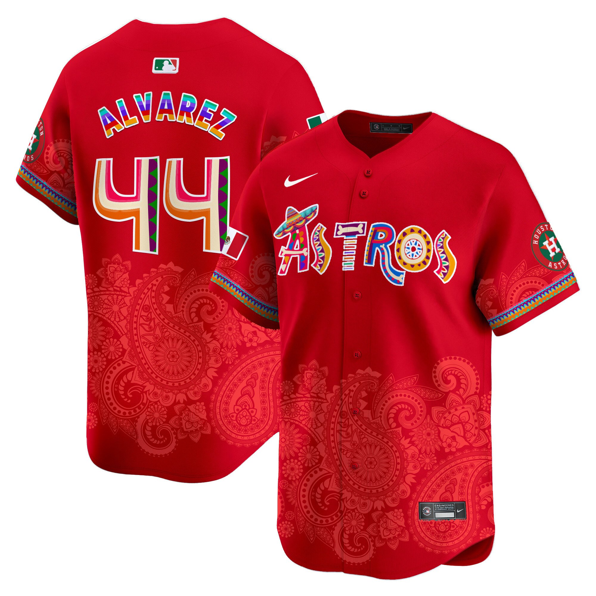 Men's Yordan Â¡lvarez Houston Astros Paisley Mexico Vapor Premier Limited Red Jersey - Printed