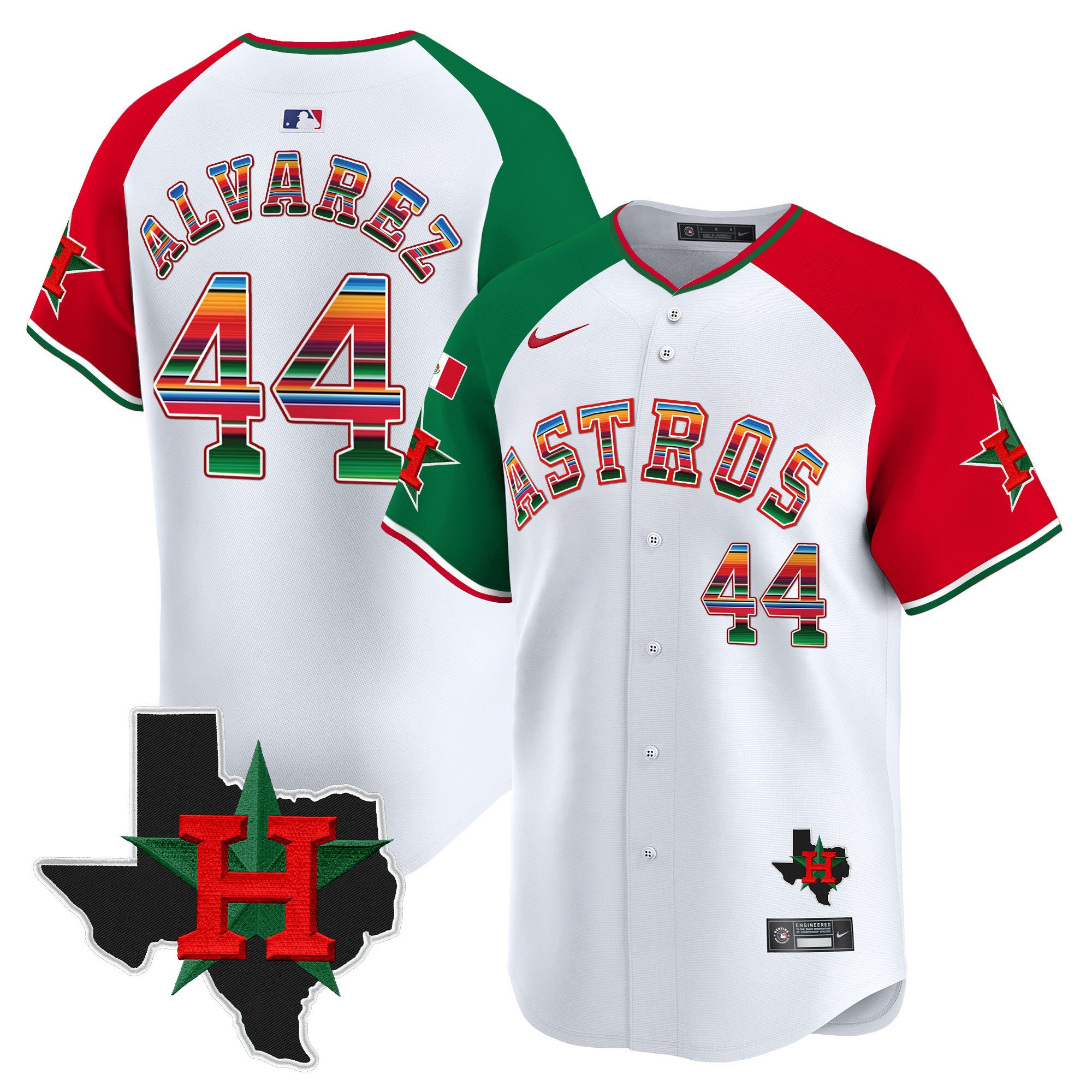 Men's Yordan Â¡lvarez Mexico Texas Patch Vapor Premier Limited Alternate Houston Astros Jersey V2 - All Stitched