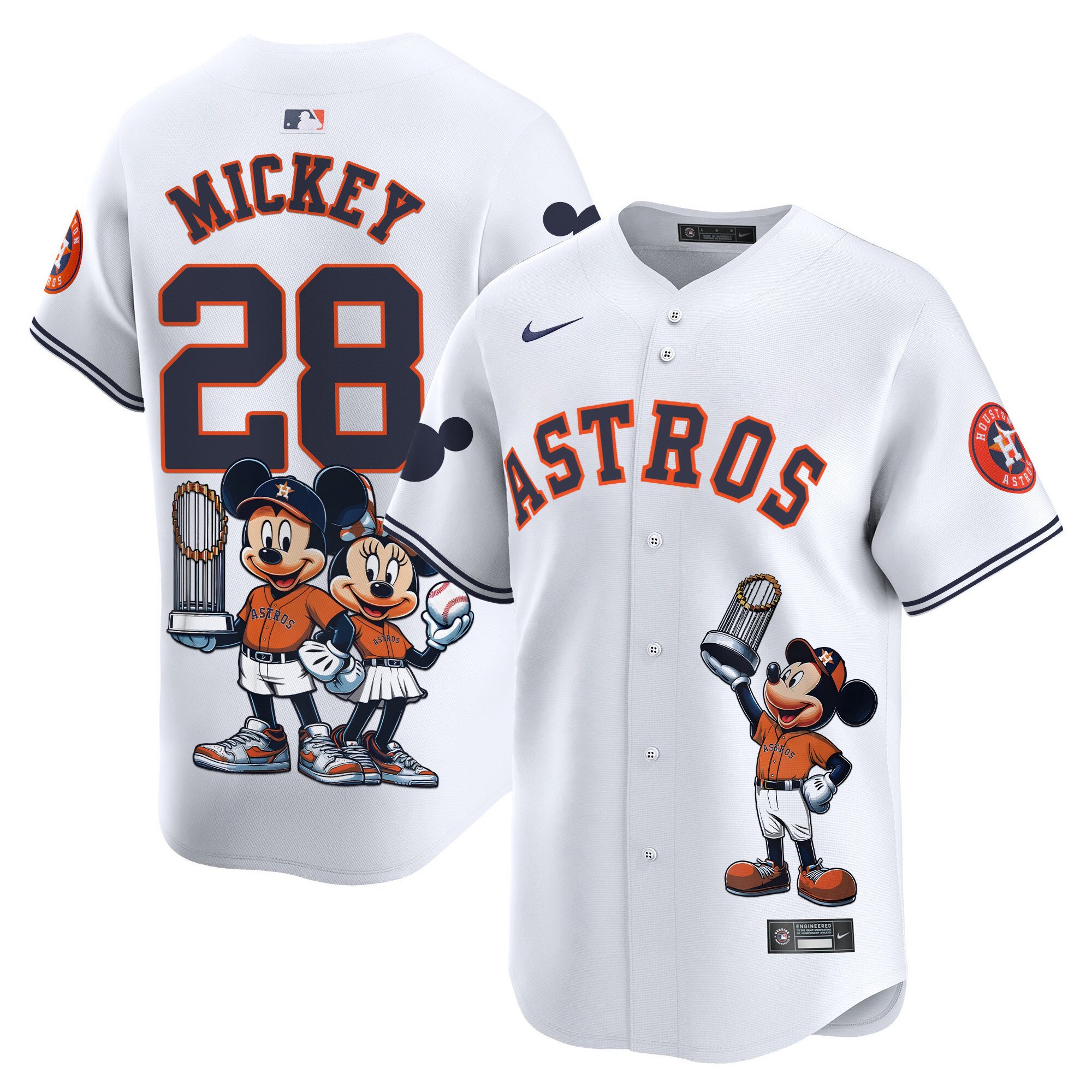 MickeyUnisex Houston Astros Mickey Houston Vapor Premier Limited White Jersey - Printed
