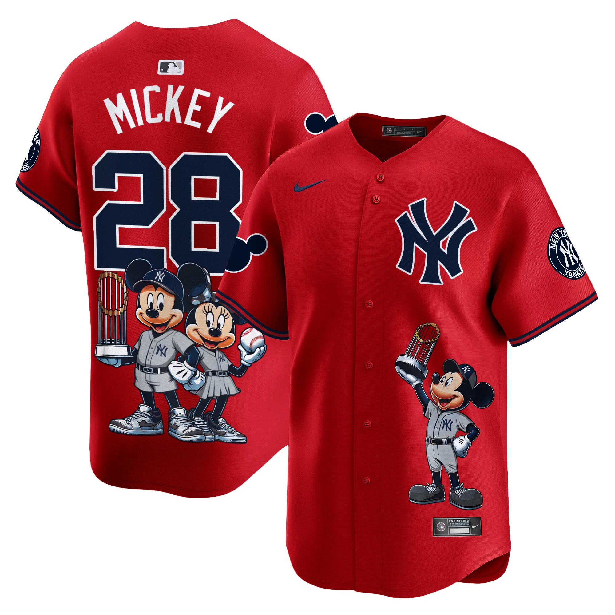 MickeyUnisex New York Yankees Mickey Vapor Premier Limited Red Jersey - Printed