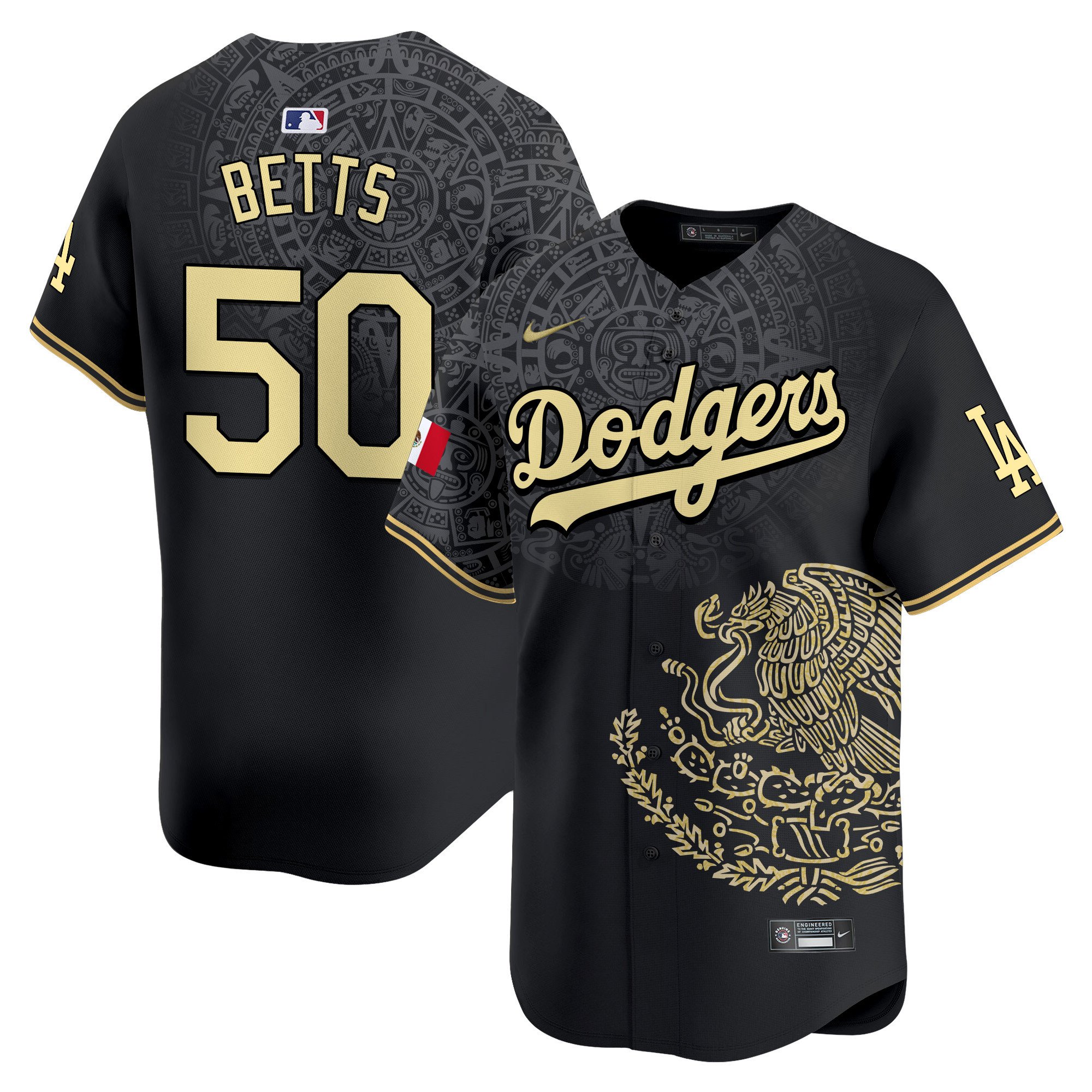 Mookie BettsUnisex Los Angeles Dodgers Mexico Vapor Premier Limited Black Jersey - Printed