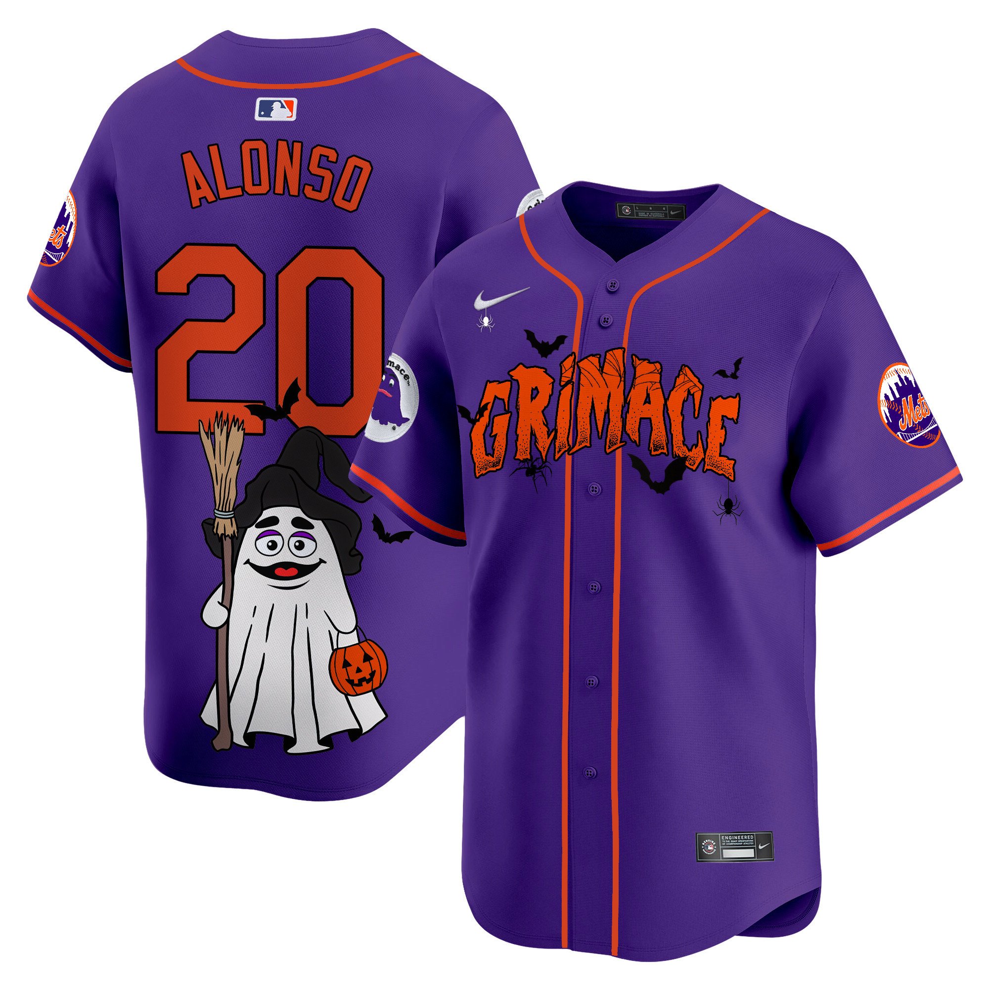Pete AlonsoUnisex New York Mets Grimace Halloween Vapor Premier Limited Purple Jersey- Printed