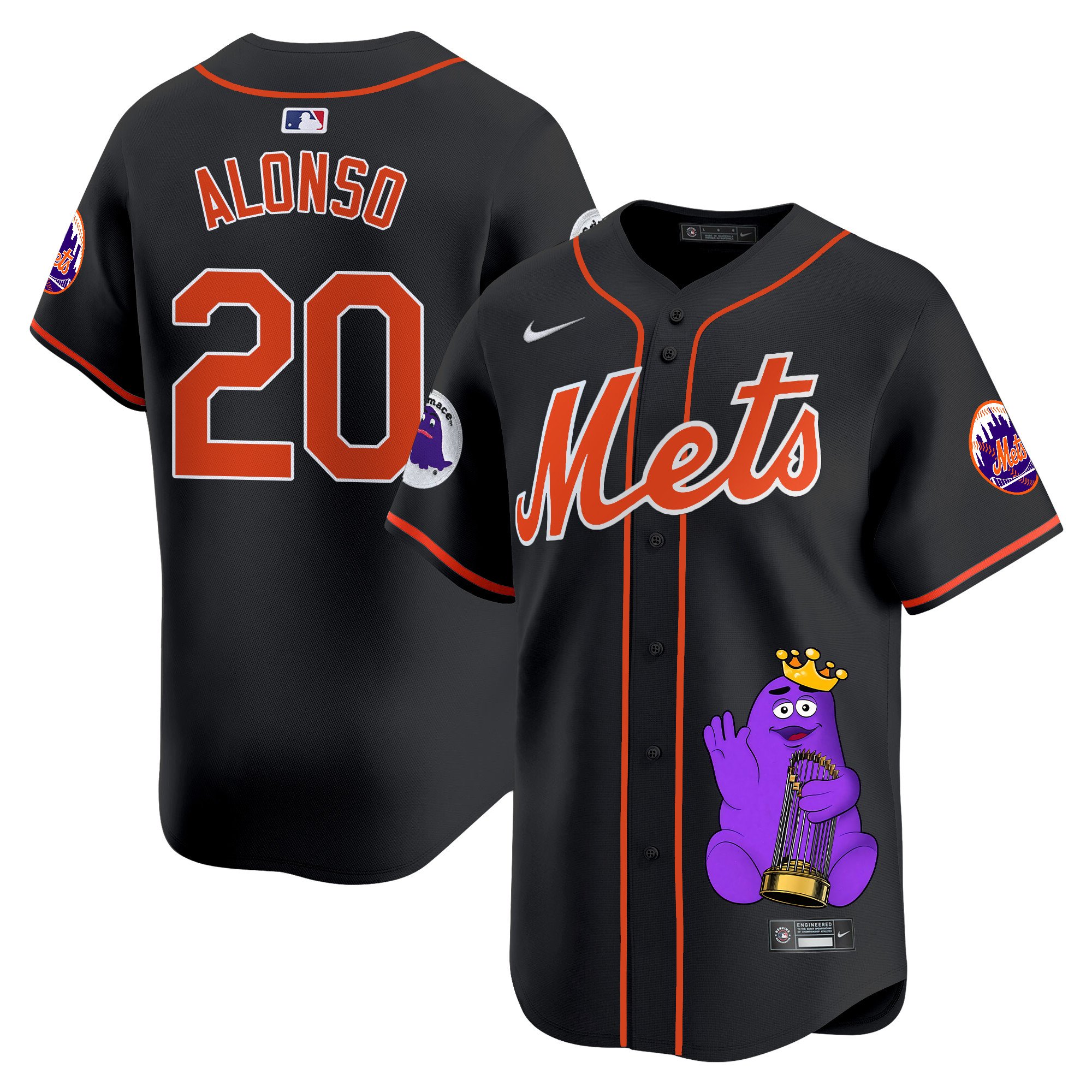 Pete AlonsoUnisex New York Mets Grimace Vapor Premier Limited Black Jersey - Printed