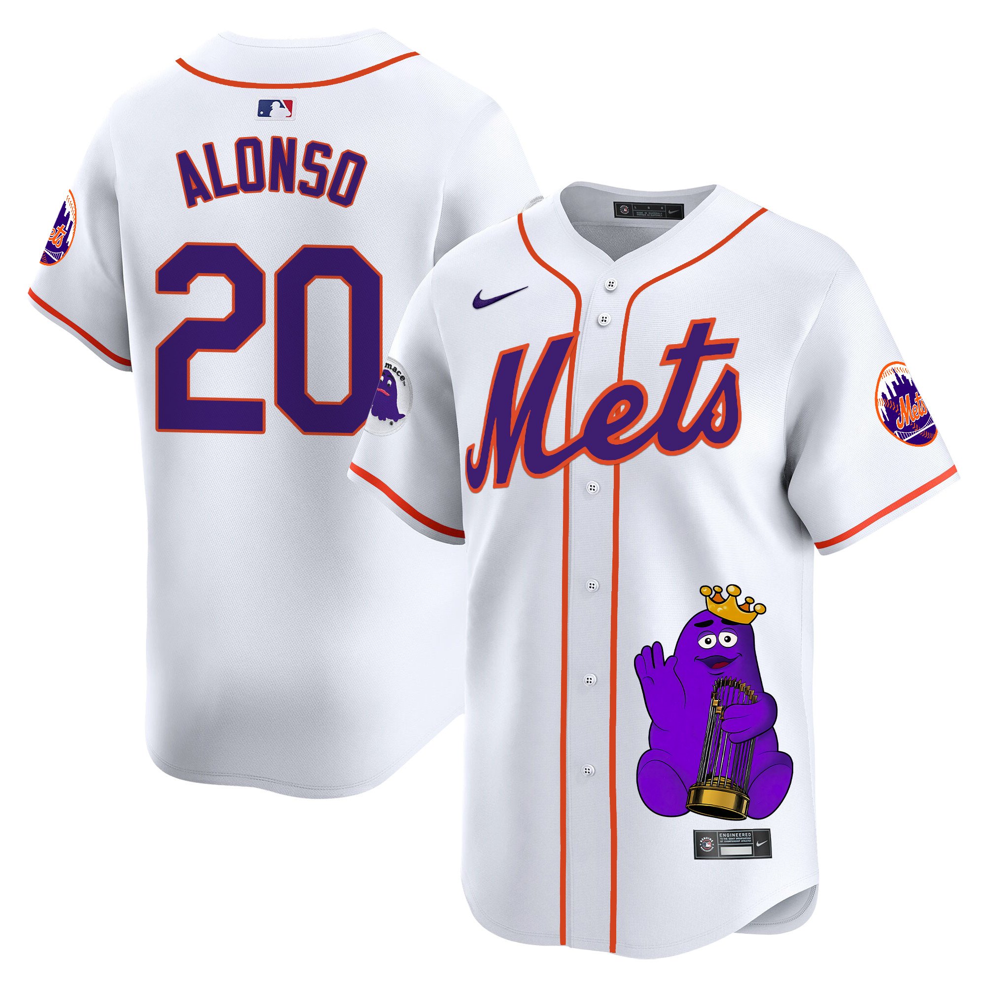 Pete AlonsoUnisex New York Mets Grimace Vapor Premier Limited White Jersey - Printed