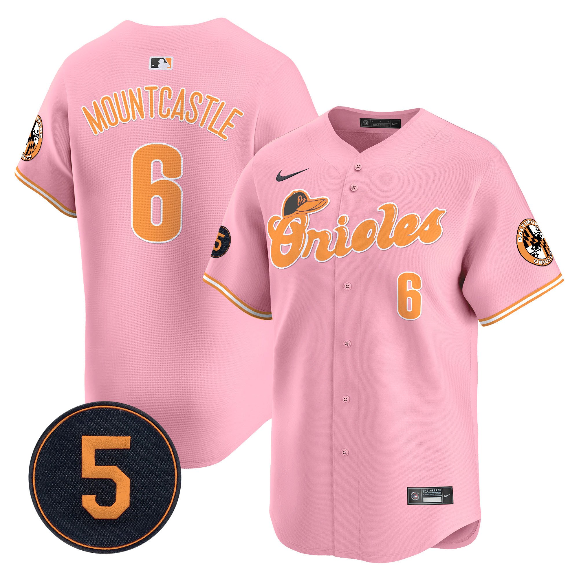 Ryan MountcastleUnisex Baltimore Orioles Pastel Style Robinson Patch Vapor Premier Limited Pink Jersey - All Stitched