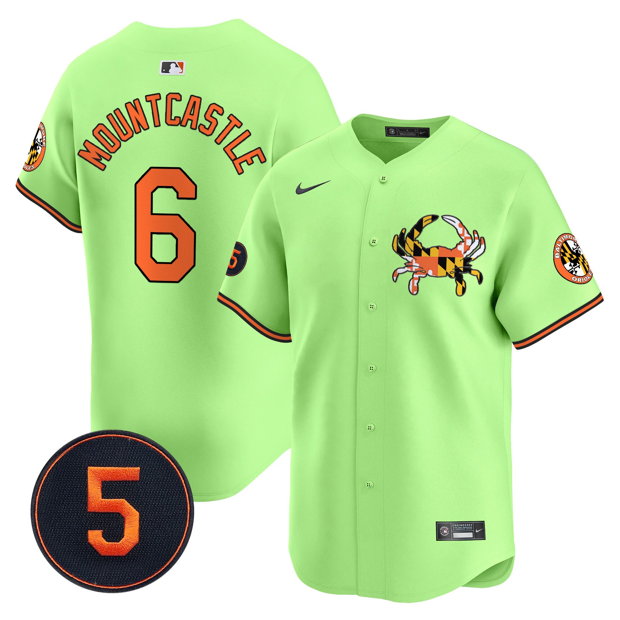 Ryan MountcastleUnisex Baltimore Orioles Robinson Patch Vapor Premier Limited Light Green Jersey V3 - All Stitched
