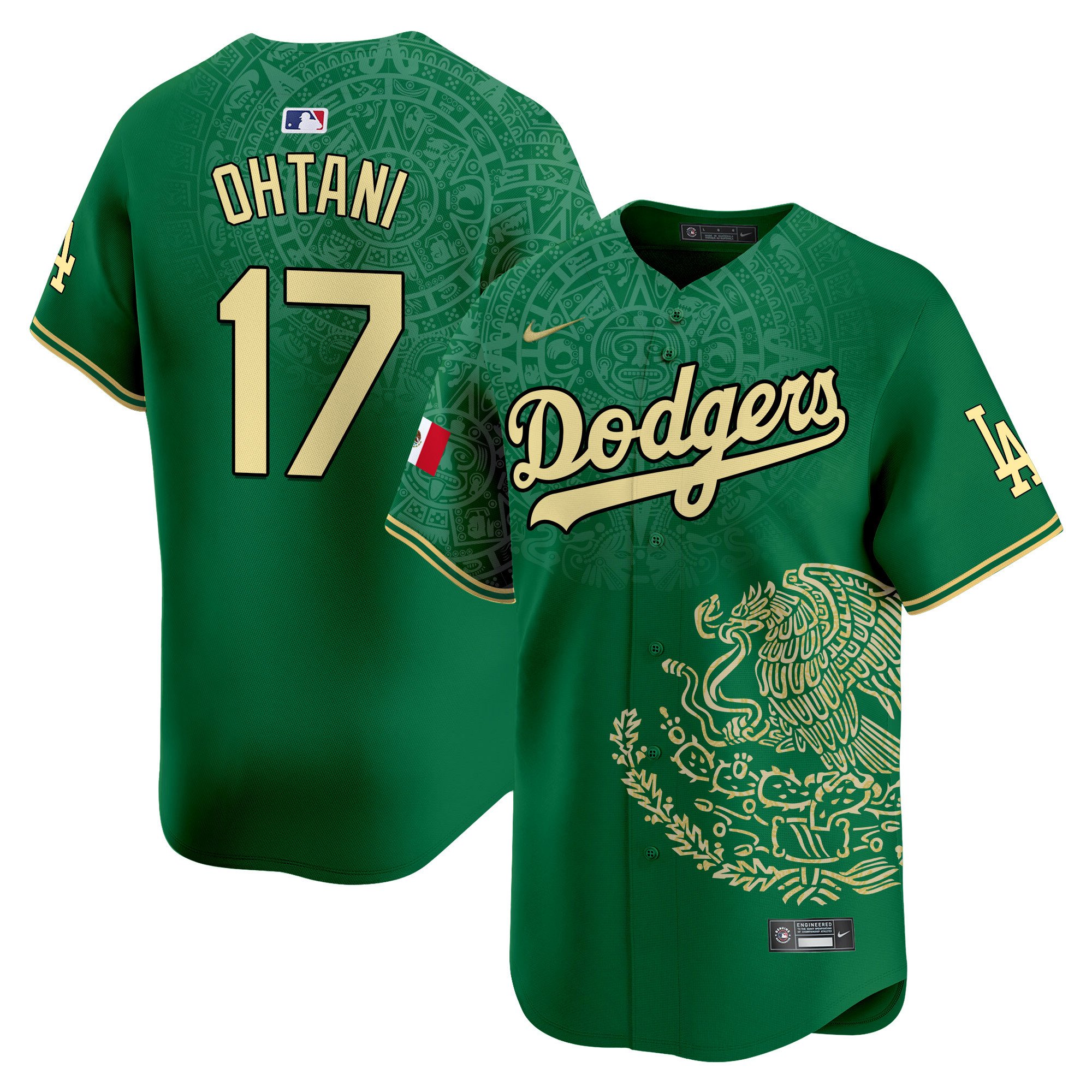 Shohei OhtaniUnisex Los Angeles Dodgers Mexico Vapor Premier Limited Green Jersey - Printed