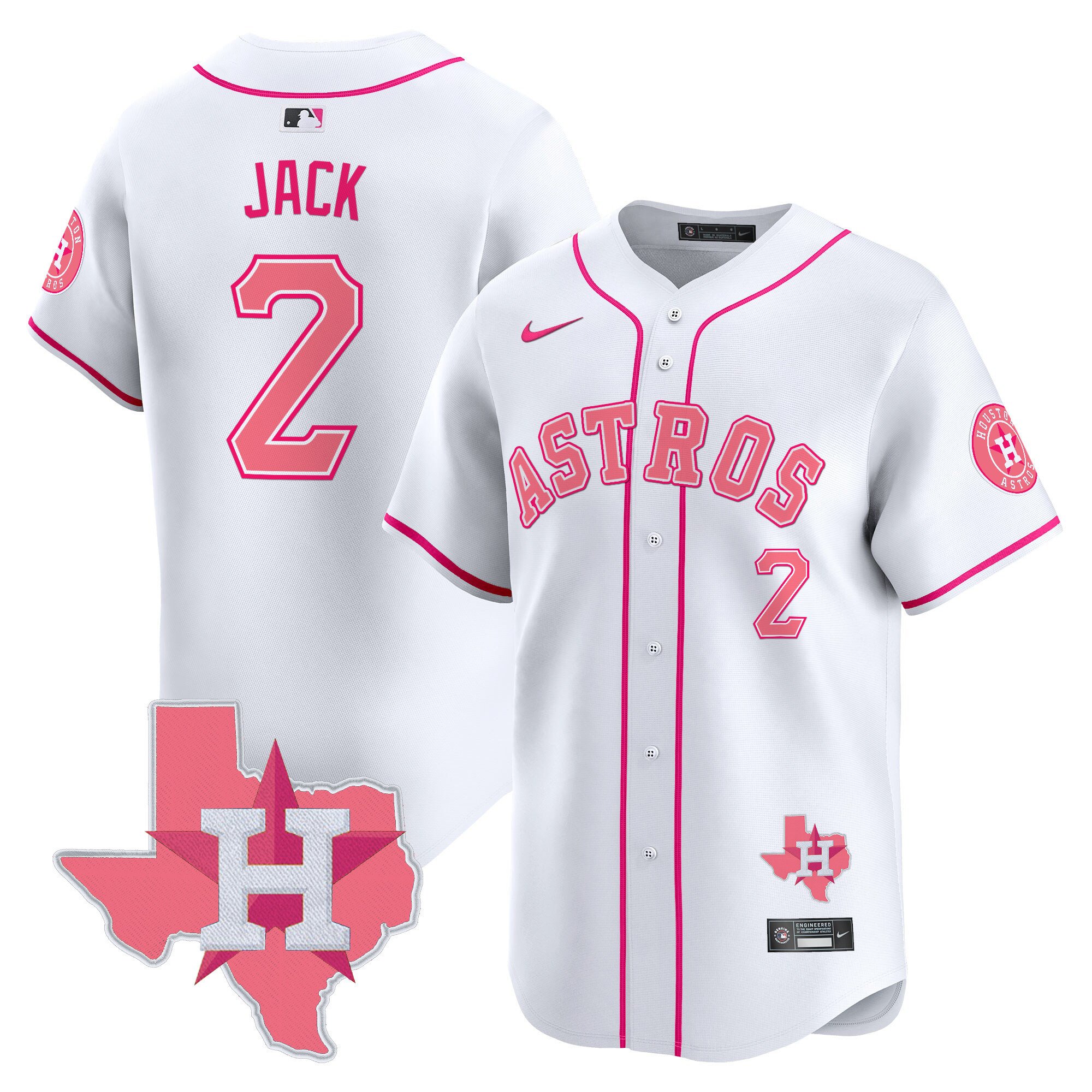 Travis ScottUnisex Houston Astros Bubblegum Pink Vapor Premier Limited White Jersey V2 - All Stitched