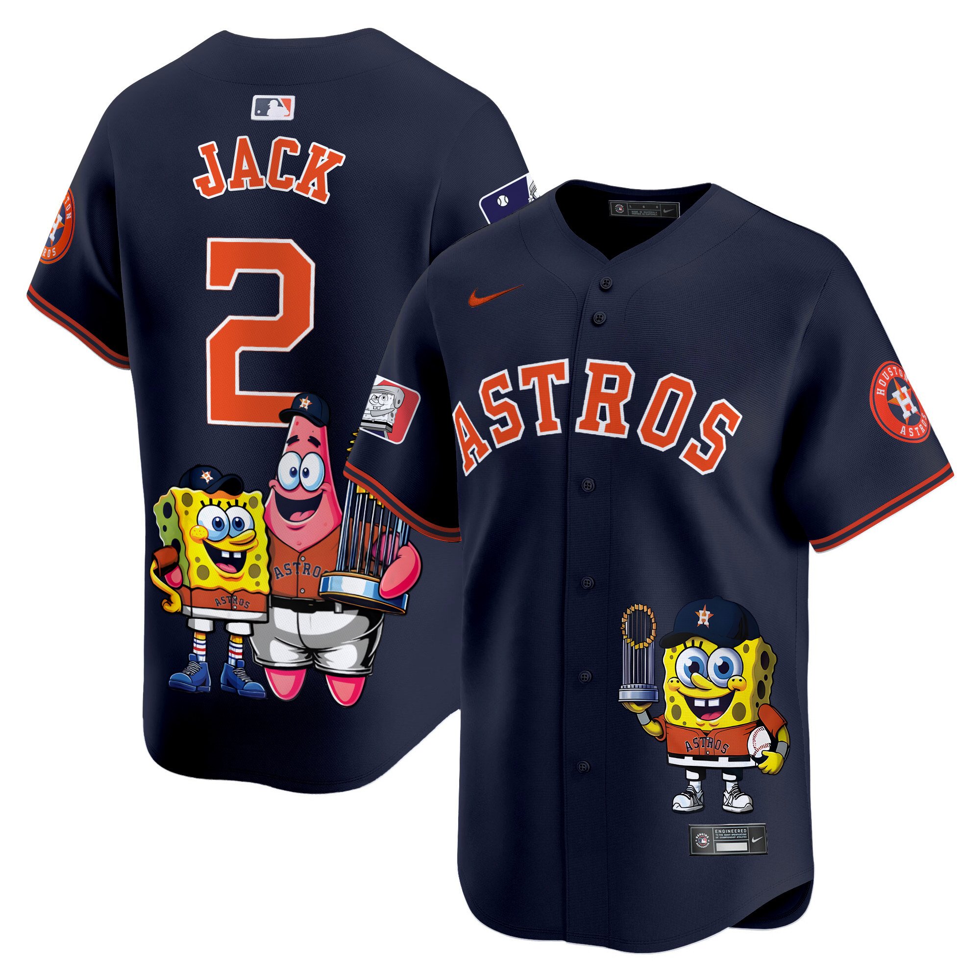 Travis ScottUnisex Houston Astros SpongeBob SquarePants Vapor Premier Limited Alternate Jersey - Printed