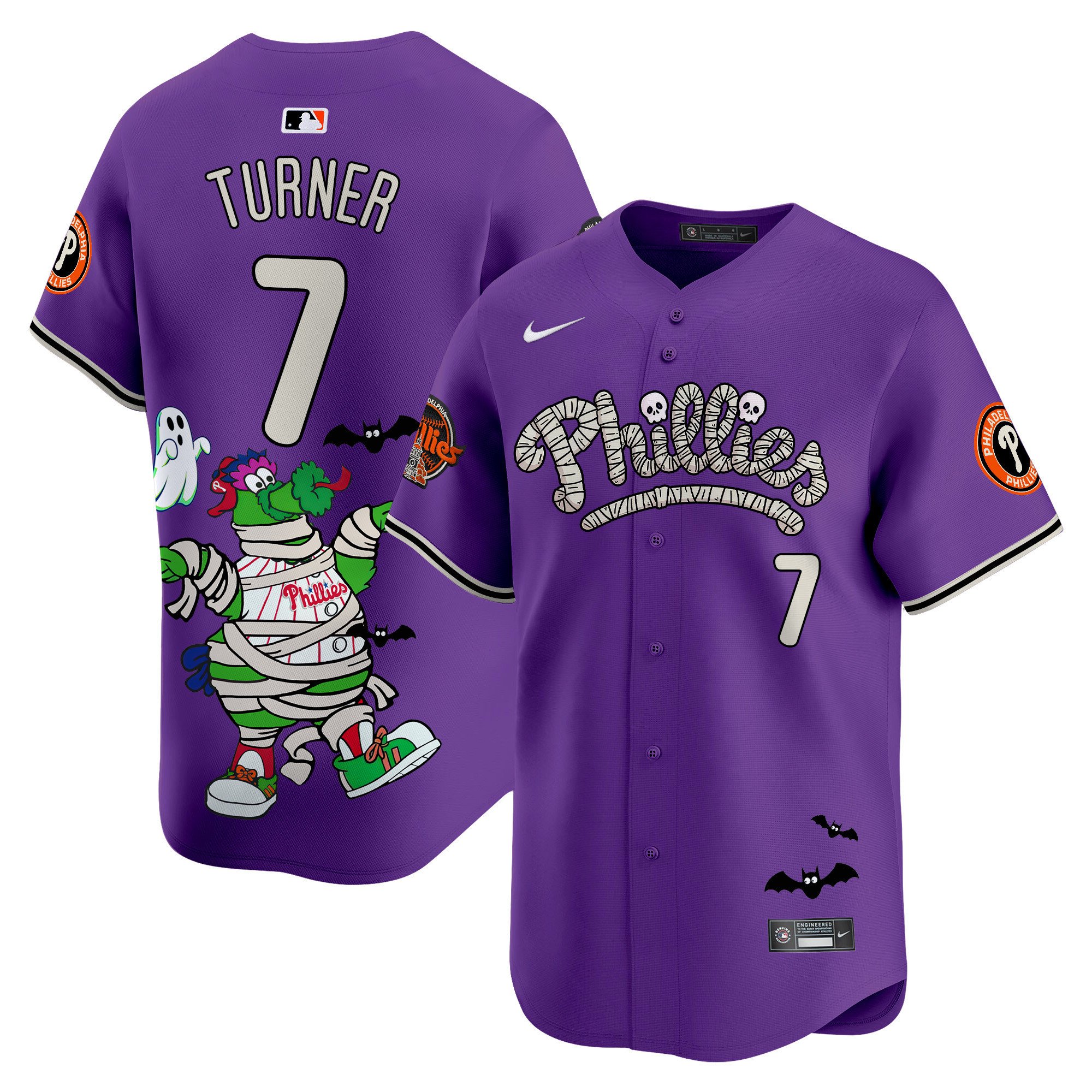 Trea TurnerUnisex Philadelphia Phillies Phanatic Halloween Vapor Limited Purple Jersey - Printed