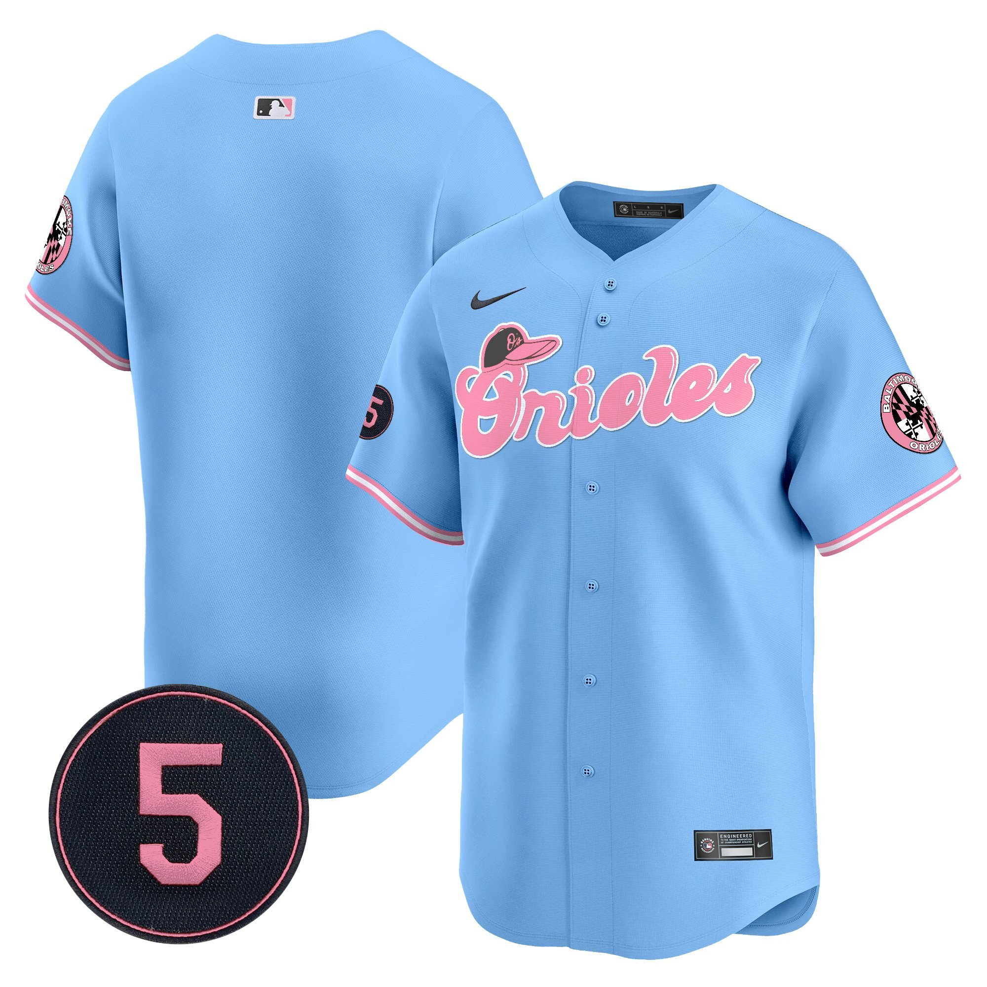Unisex Baltimore Orioles Pastel Style Robinson Patch Vapor Premier Limited Blue Jersey - All Stitched