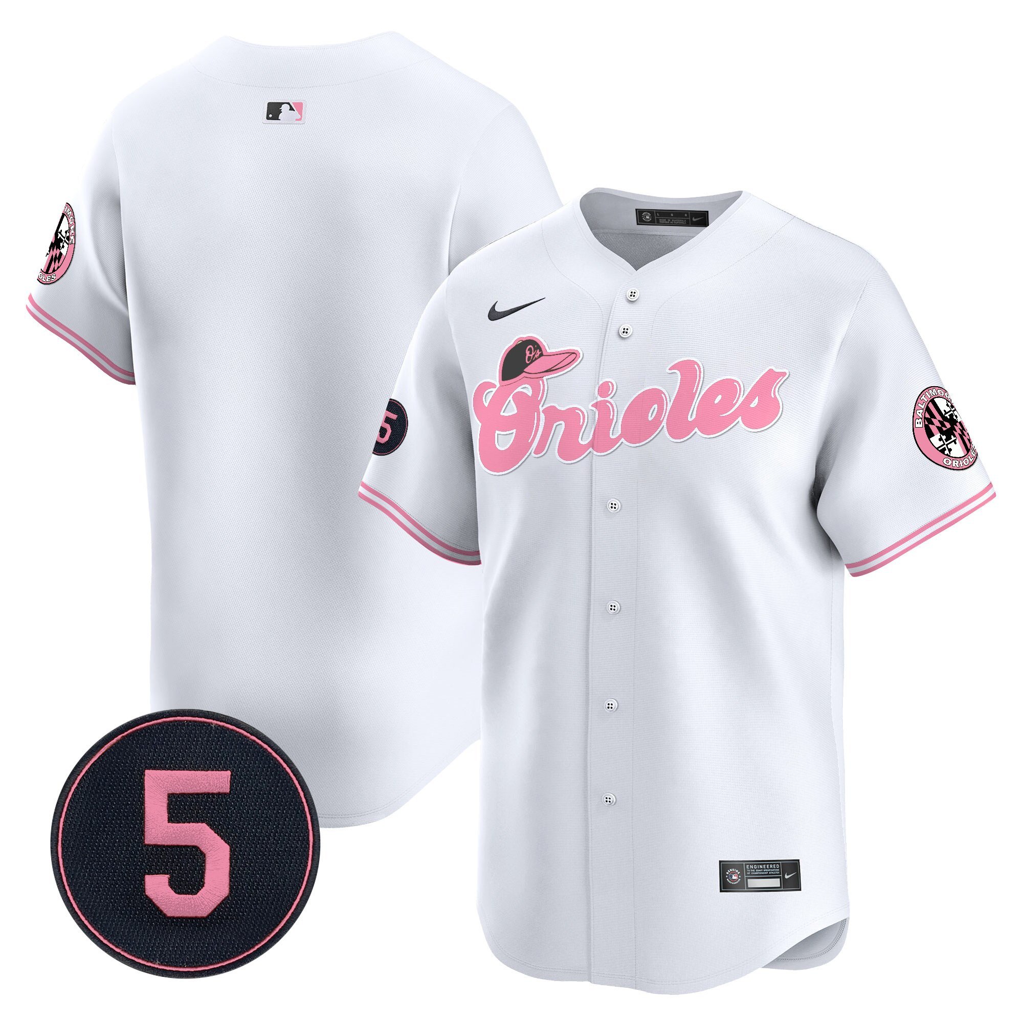 Unisex Baltimore Orioles Pastel Style Robinson Patch Vapor Premier Limited White Jersey - All Stitched