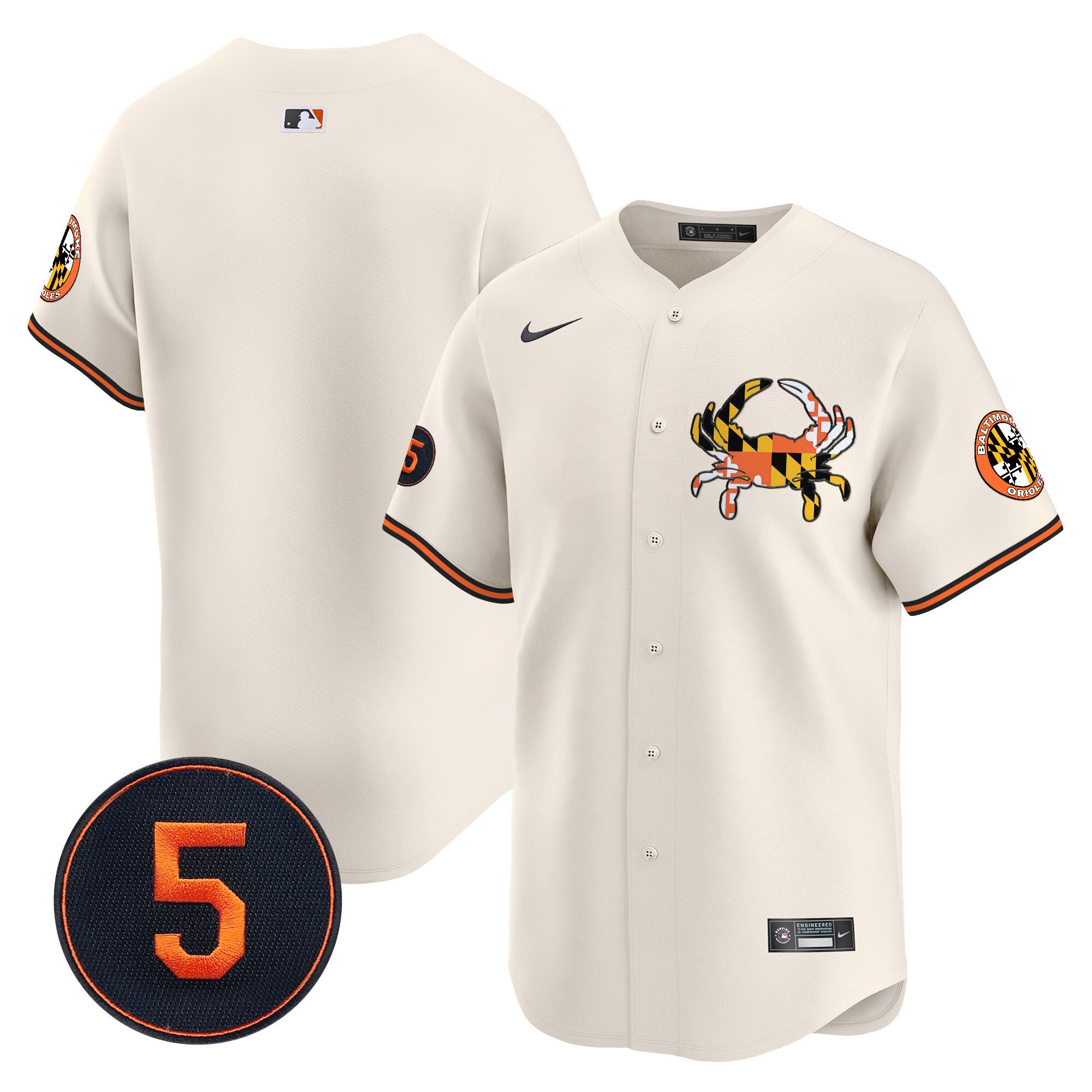 Unisex Baltimore Orioles Robinson Patch Vapor Premier Limited Cream Jersey V3 - All Stitched