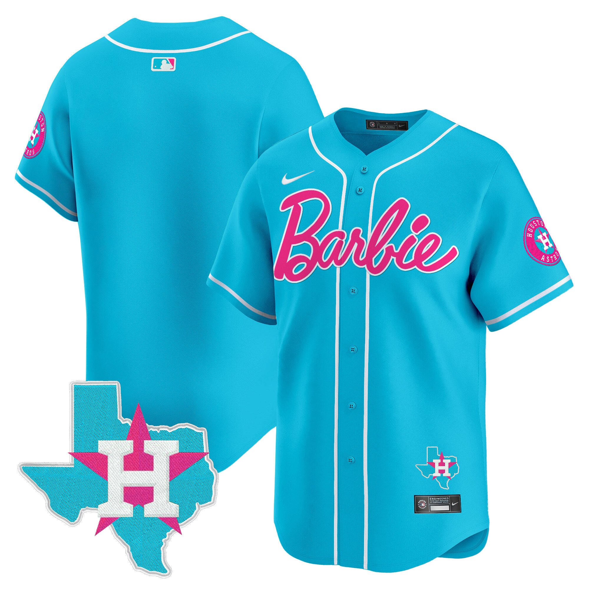 Unisex Houston Astros Barbie Vapor Premier Limited Light Blue Jersey - All Stitched